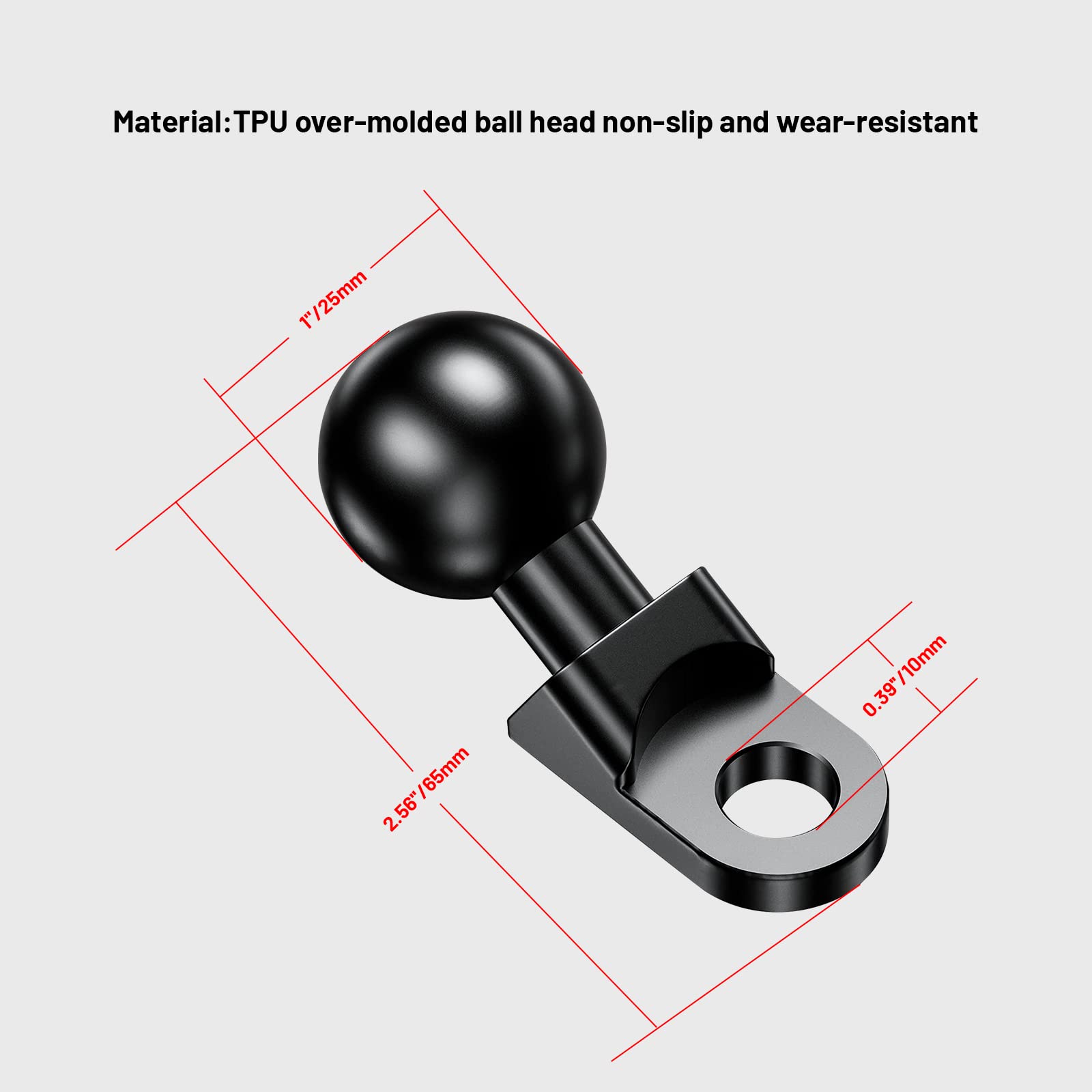 1 Inch Ball Mount Connecting Arm Compatible With Ram Mount Suitable For Cars, Motorcycles, Bicycles Phone Holder(S L601215)