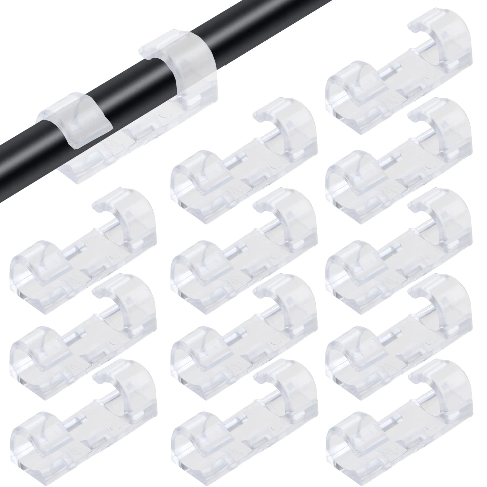 120Pcs Self Adhesive Transparent Cable Clips Wire Holder Sticky Heavy Duty Cable Clips Tidy And Organizer Drop Cord Management F