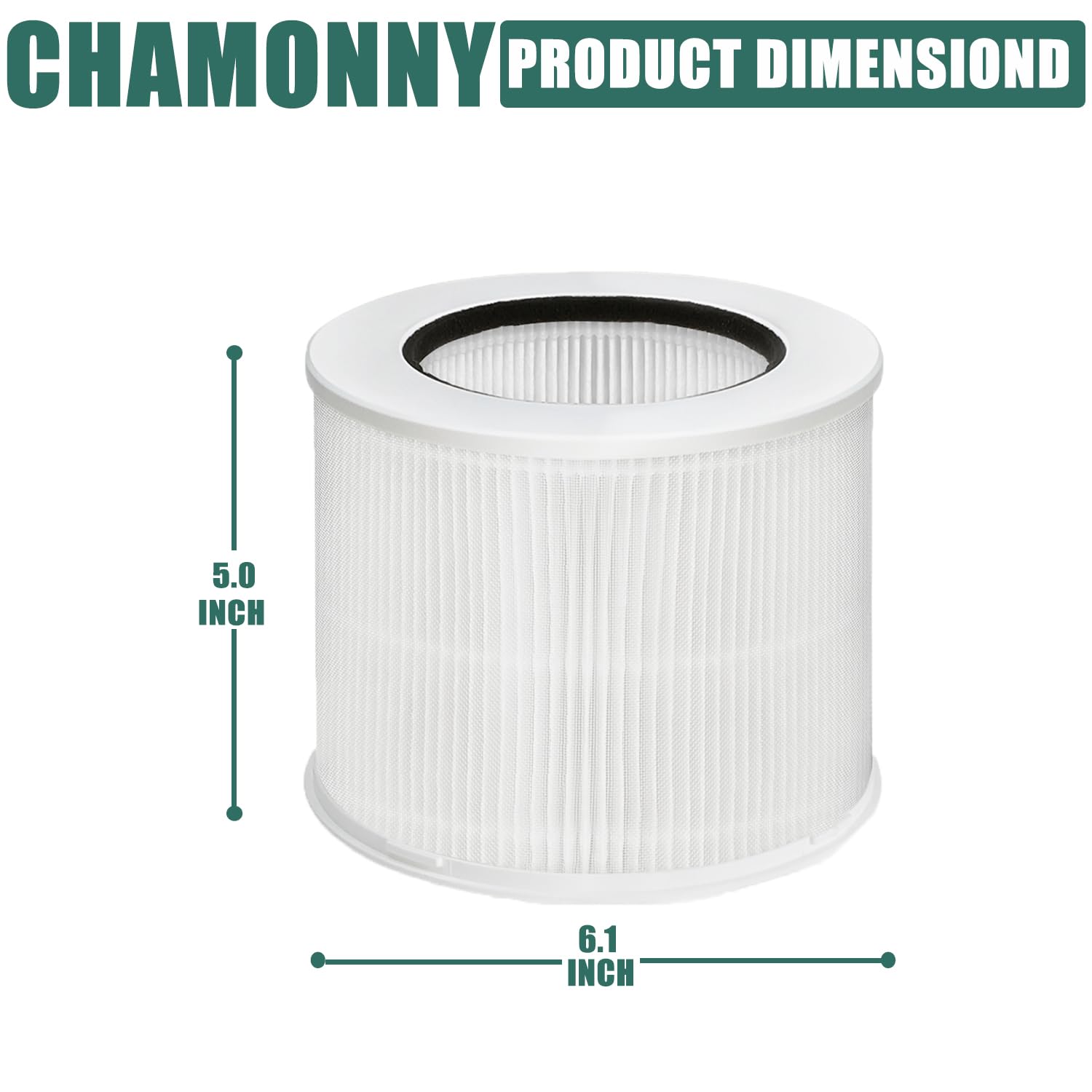 Chamonny 12020 Filter Replacement, Compatible With Clorox 11020 & 11021 Air Purifier Tabletop Smart 200 Sq. Ft. Capacity, 2Pack