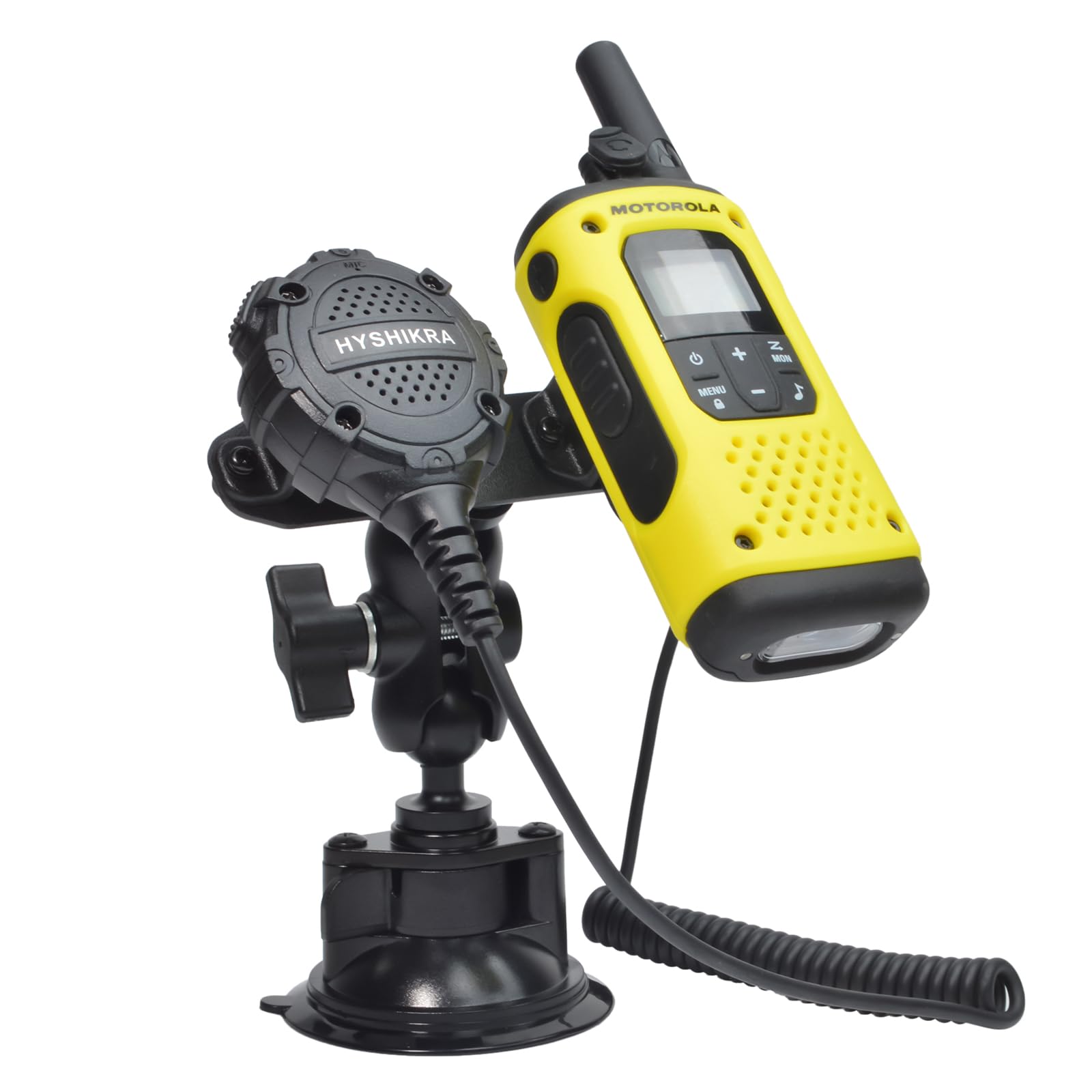 Hyshikra Handheld Radio And Mic Mount, Suction Cup Walkie Talkie Holder Windshield/Dashboard Compatible With Kenwood Baofeng Uv5