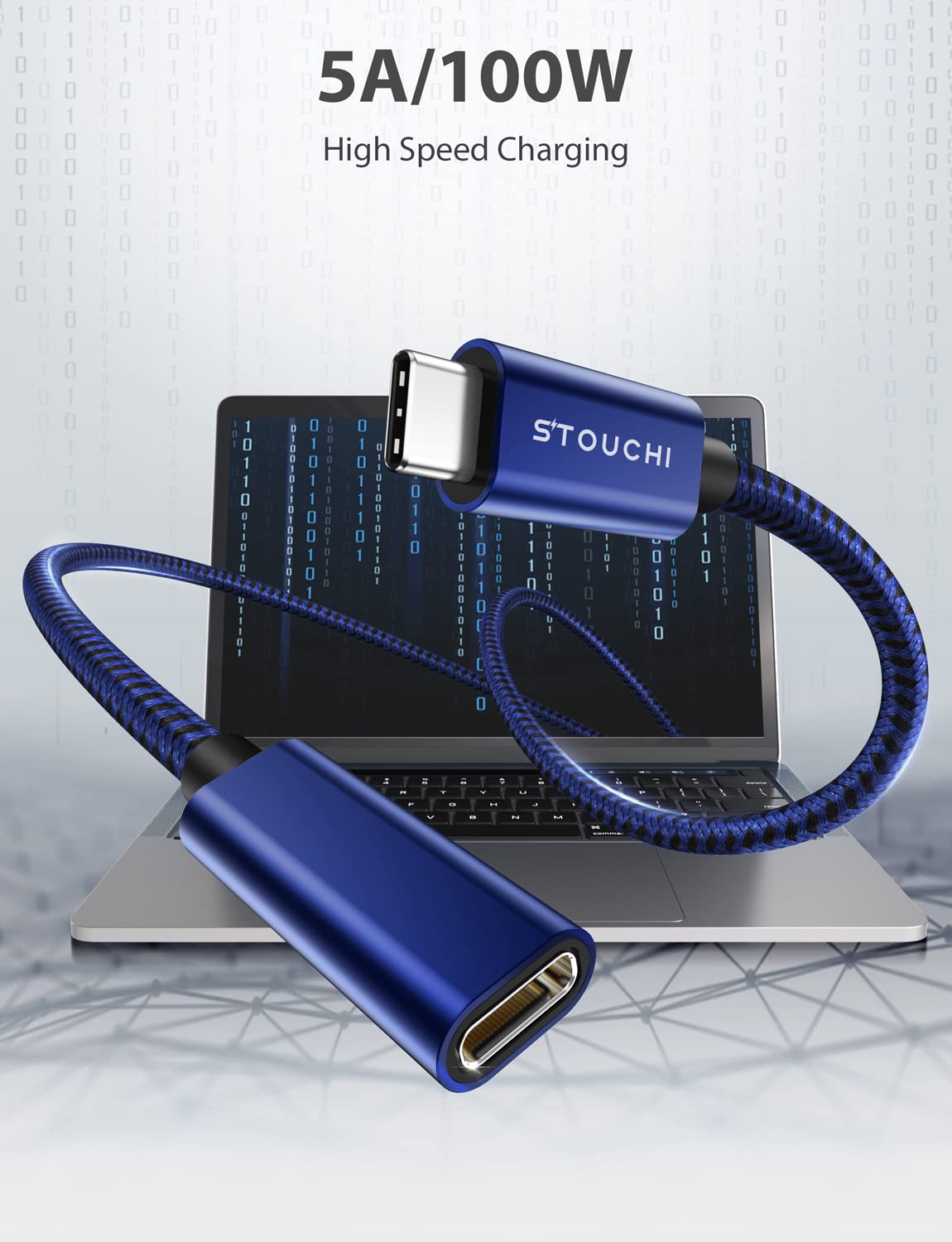 Stouchi Usb C Extension Cable 6Ft/1.8M, Psvr2 Extension Cable Type C 3.1 Male To Female Fast Charging & Audio Data Transfer For