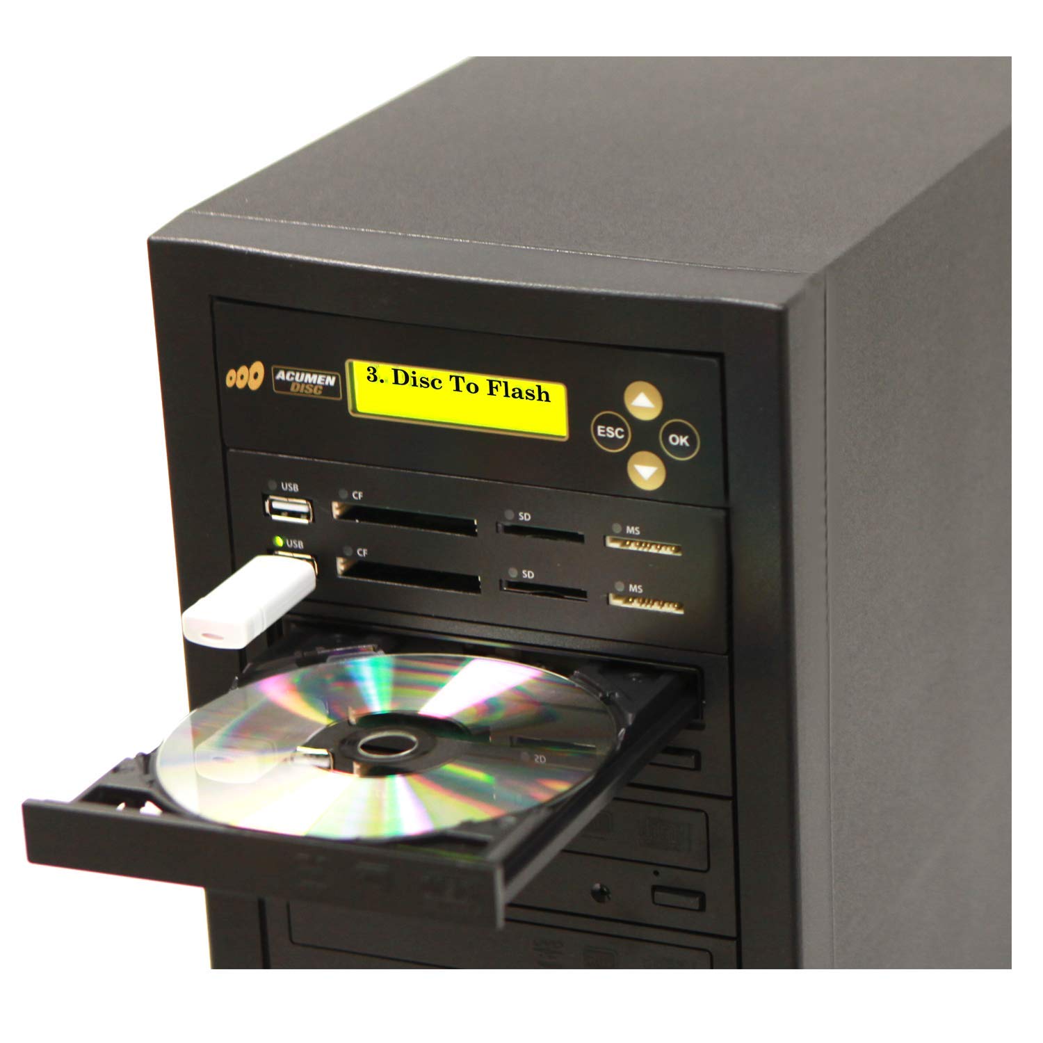 Acumen Disc 1 To 1 Crossover Blu Ray Dvd Disc Duplicator & Bi Directional Multimedia Flash Memory Copier (Cf Sd Ms Usb) / Media