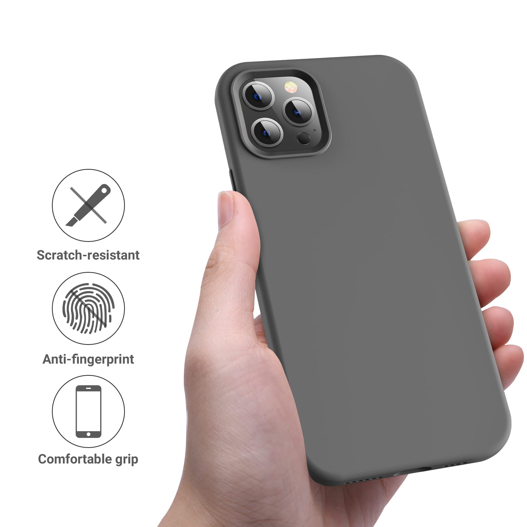 Otofly Compatible With Iphone 12 Pro Max Case,[Silky And Soft Touch Series] Premium Soft Liquid Silicone Rubber Full Body Protec
