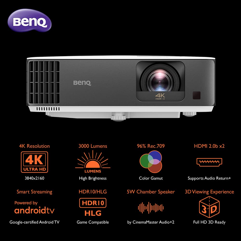 Benq Tk700Sti 4K Hdr Short Throw Gaming Projector | 4K 60Hz 16Ms Low Input Lag | 1080P 240Hz 4.16Ms I 3000Lm | 100