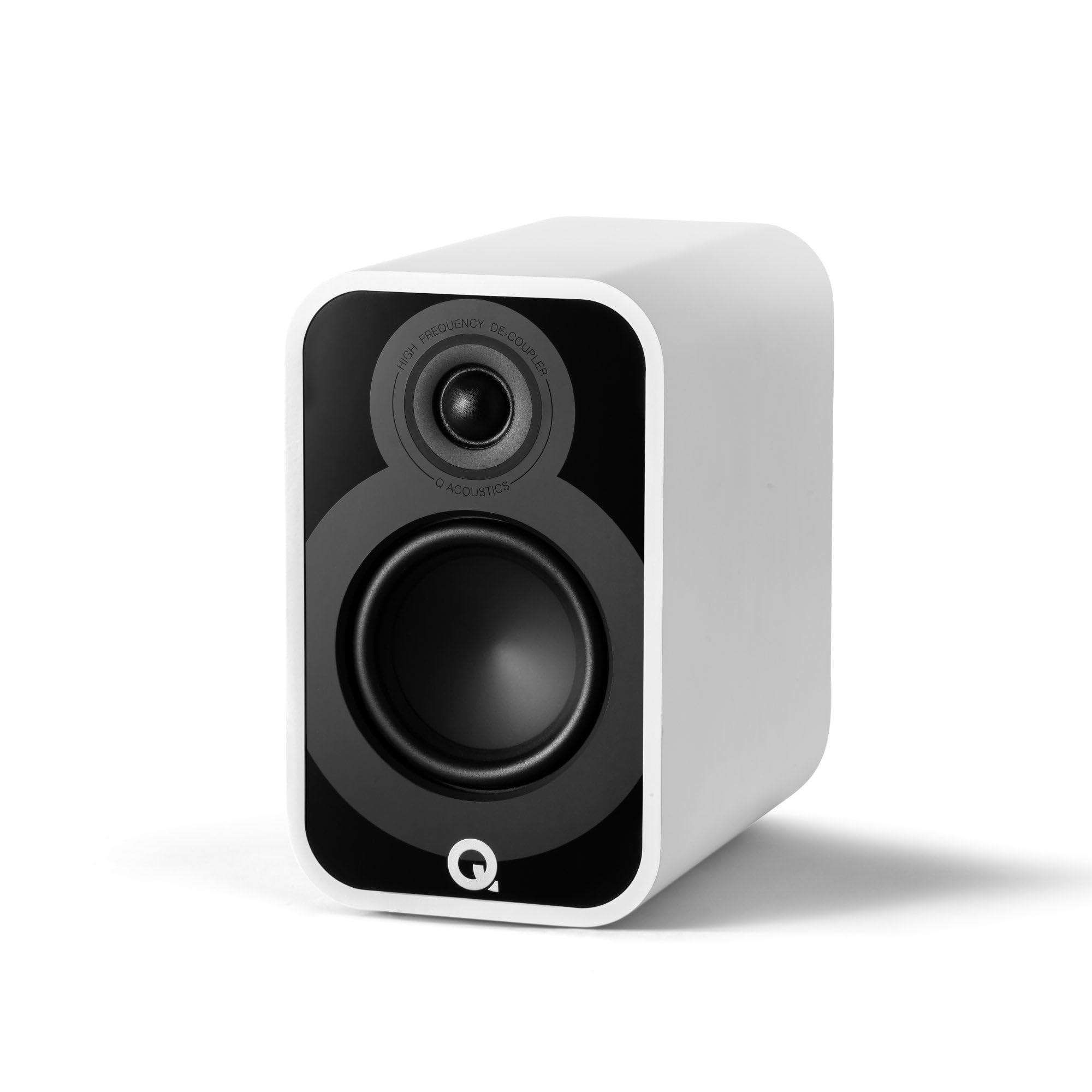Q Acoustics 5010 Compact Bookshelf Speakers Pair Satin White - 4.5 Mid/Bass Driver, 1 Tweeter - Stereo System for Home Theater E