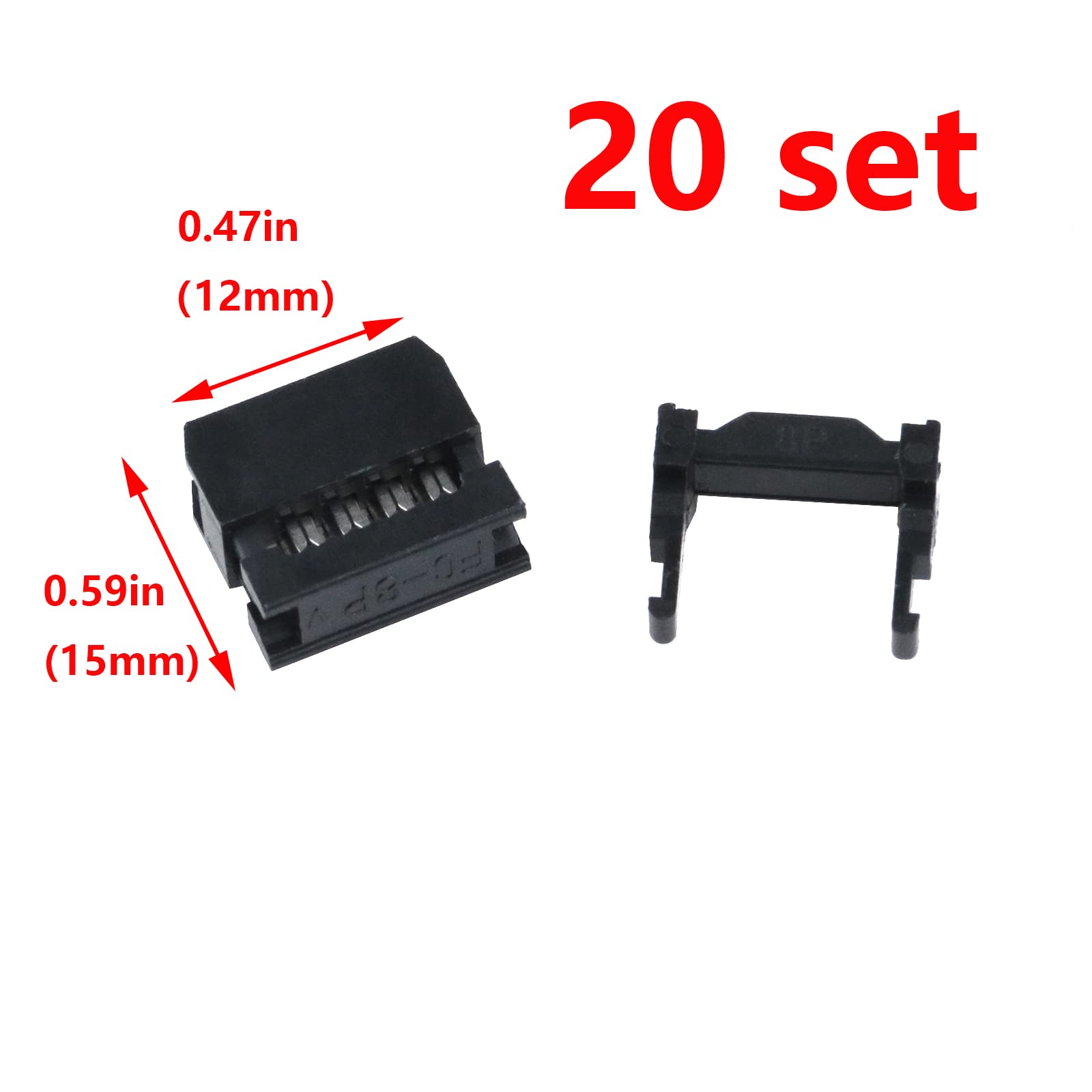 Antrader 20 Sets 2X4 Fc-8P 2.54Mm Dual Rows Idc Sockets Female Connector For Flat Ribbon Cable