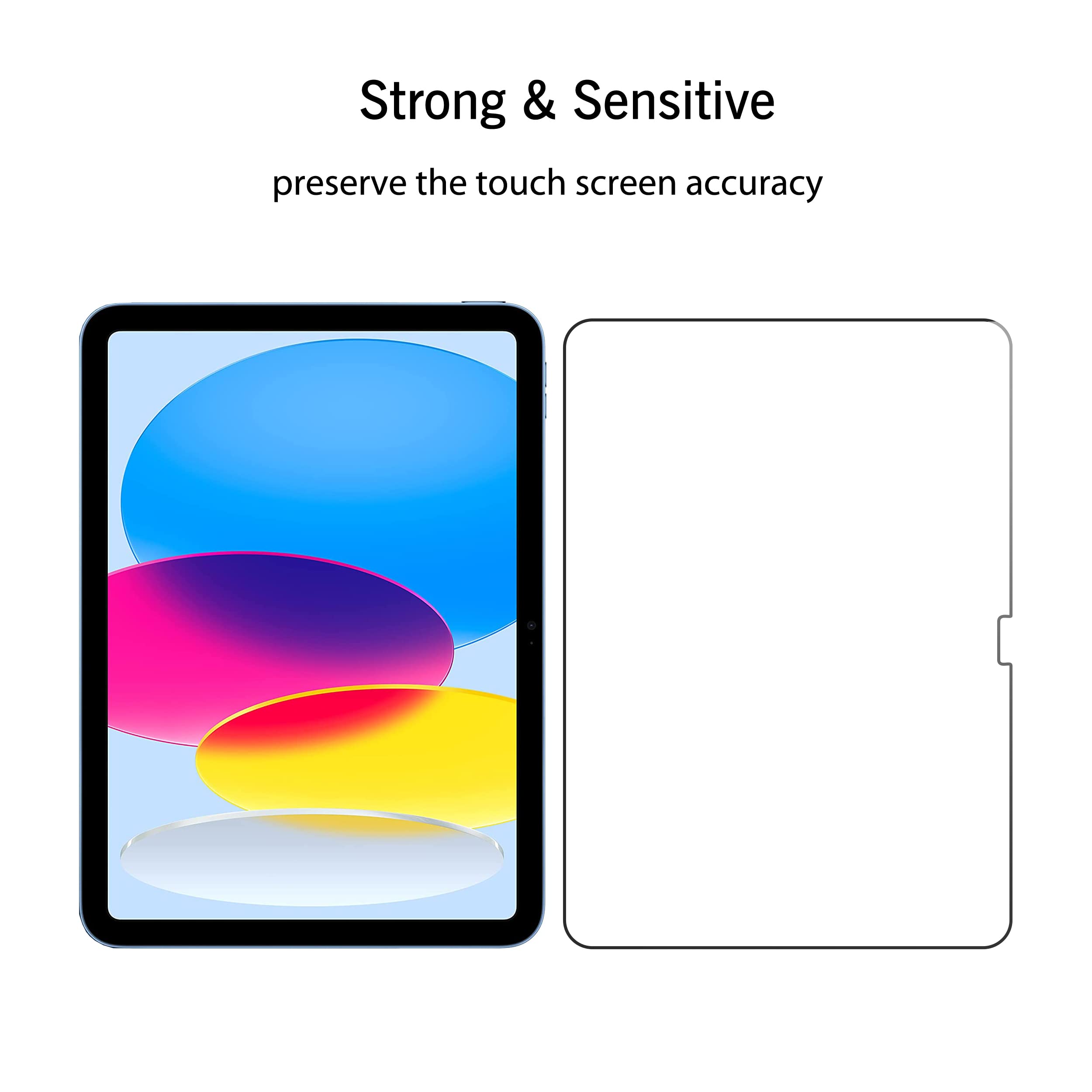 Ailun 2 Pack Screen Protector For Ipad 10Th Generation 10.9 Inch Display 2022 Tempered Glass [Face Id & Apple Pencil Compatible]