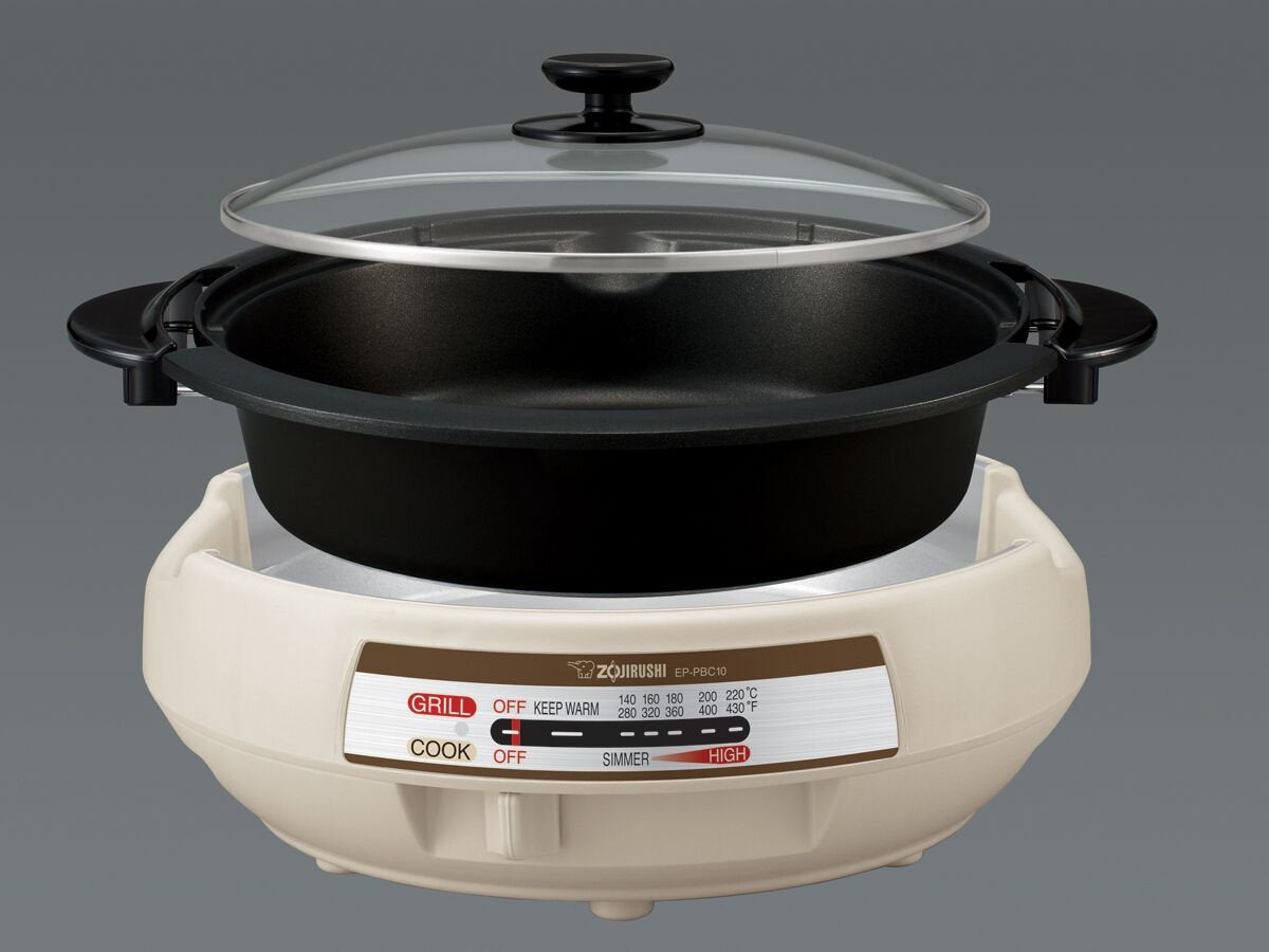 Zojirushi EP-PBC10 Gourmet d'Expert Electric Skillet, One Size, Black & Beige, Versatile Cooking, Nonstick Surface, Ideal for Home Chefs