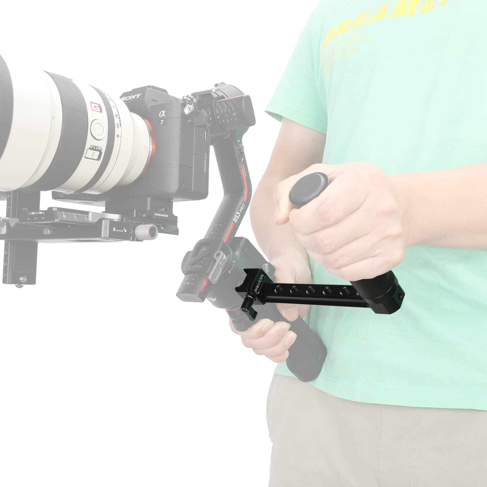 Niceyrig Side Handle Grip For Dji Rs4 / Rs4 Pro / Rs3 / Rs3 Pro / Rs2 / Rsc2, Gimbal Stablilizer Support Leather Handgrip With E