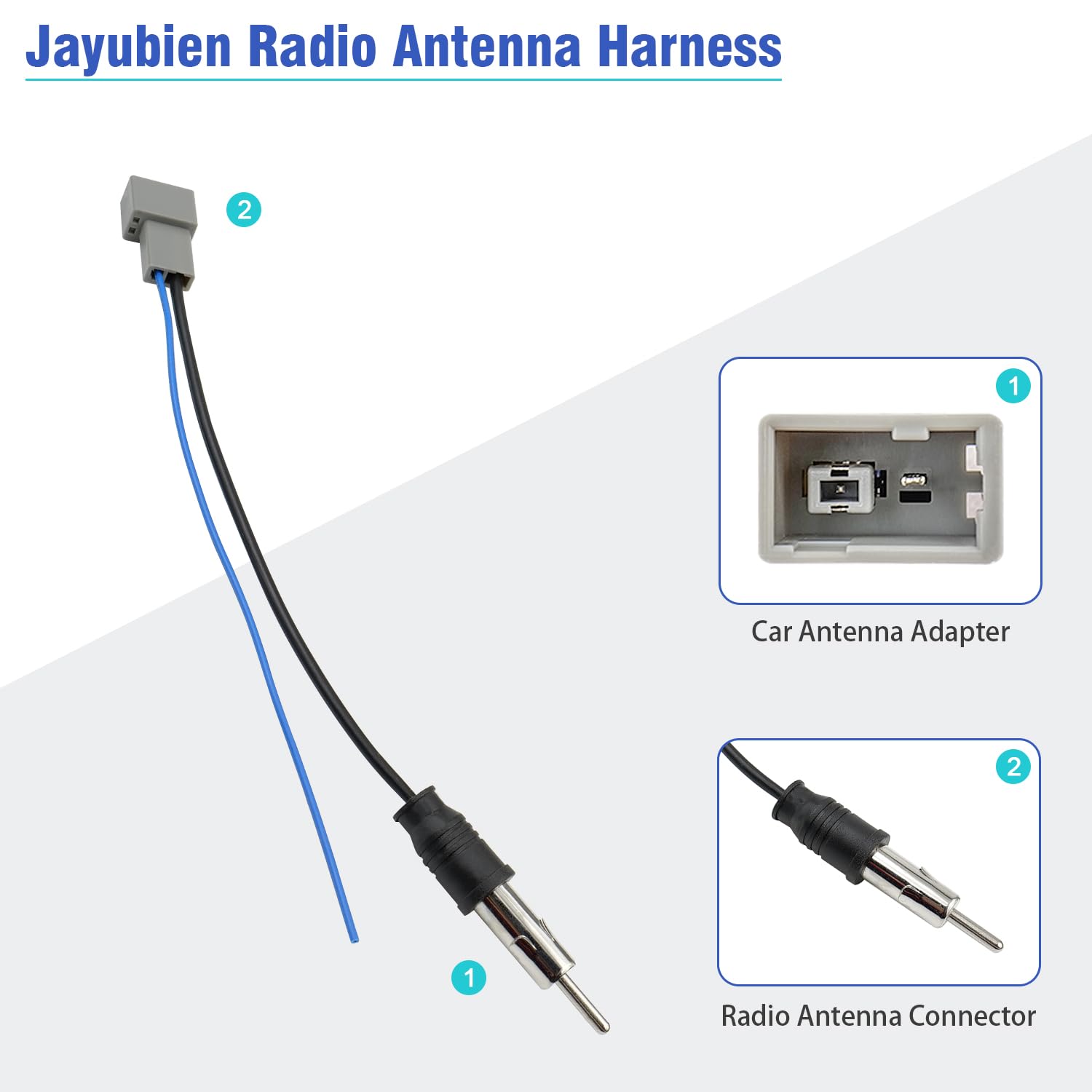 Jayubien Radio Antenna Adapter Connector Compatible With Honda Accord Civic Cr-V Odyssey Element Pilot Fit Ridgeline Insight Acu