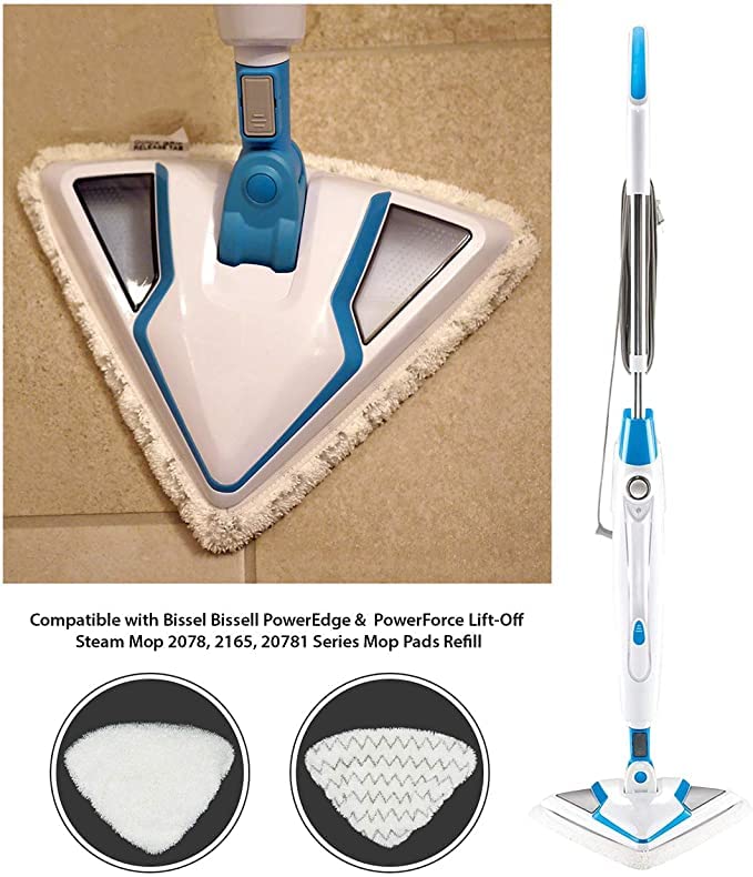 4 Pack Replacement Steam Mop Pads, Compatible With Bissel Bissell Poweredge And Powerforce Lift Off Steam Mop 2078, 2165, 20781