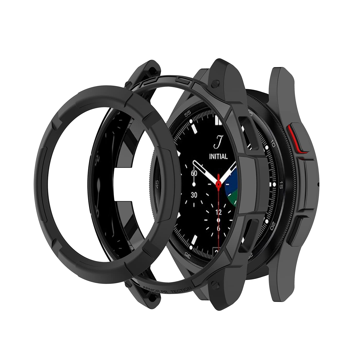 Case Compatible With Samsung Galaxy Watch 4 Classic 42Mm 46Mm Case Frame Pc Protective Cover With Rotatable Bezel Ring For Galax