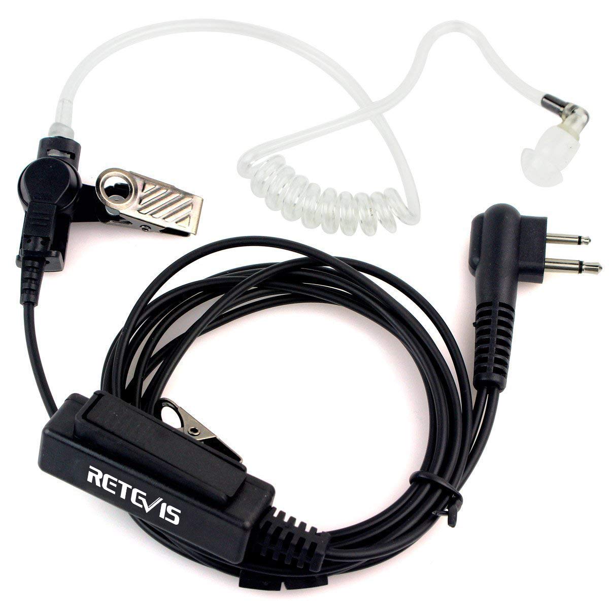 Covert Tube Walkie Talkie Earpiece With Mic,Compatible With Motorola Motorola Cp185 Cp200 Cp200D Gp300 Gp2000 Brp40 Hyt Tc610 2 Way Radio,Full Size Ptt,Security Earpiece,Two Way Radio Earpiece(1 Pack)