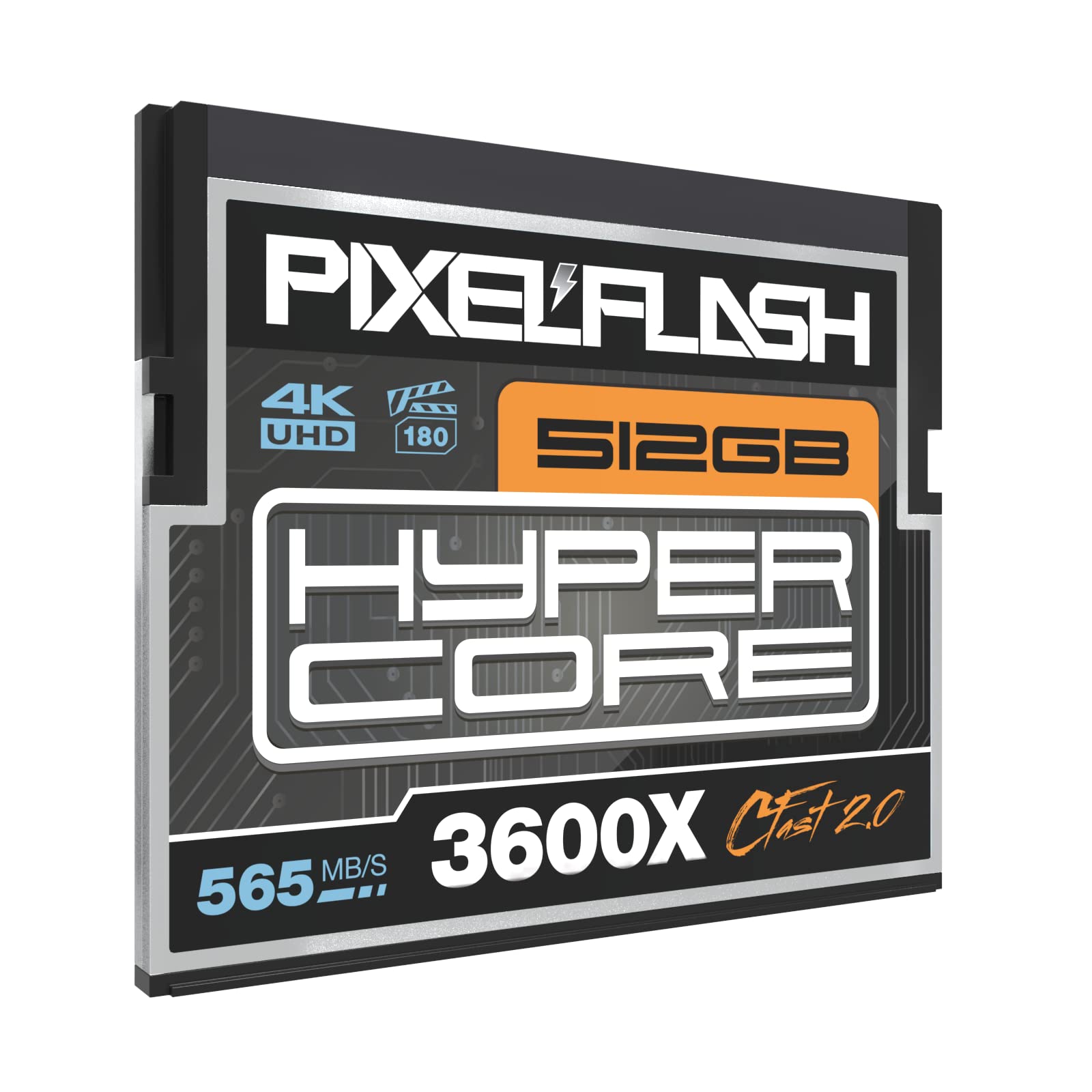 512Gb Pixelflash Cfast 2.0 Card 3600X Hypercore 565Mb/S Sata3 Vpg180 C Fast Card Compatible W/Dslr Cinematic Video & Photo Cams