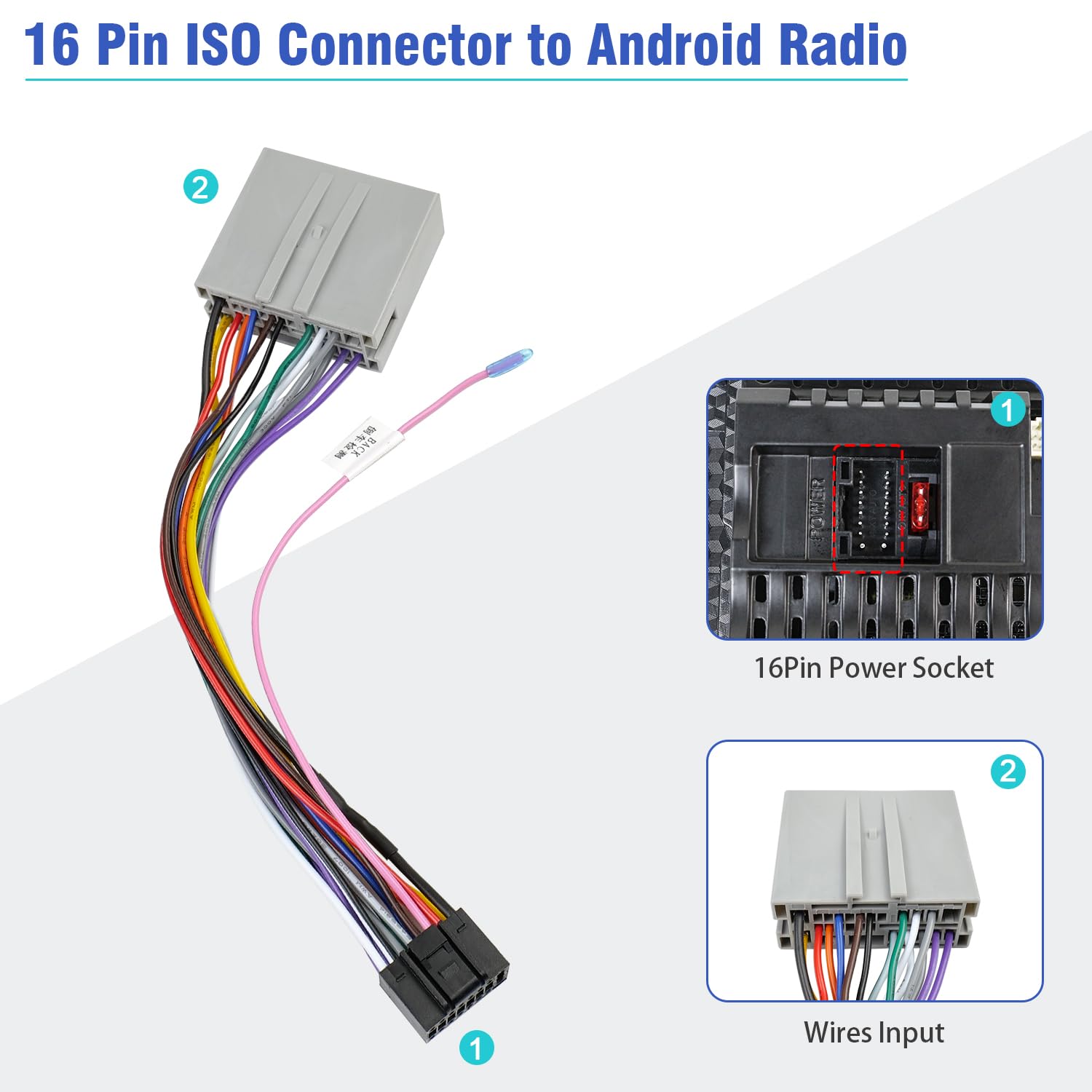 Jayubien Radio Wiring Harness Compatible With Ford F 150 250 350 Expedition Focus Escape Mustang Explorer,16Pin Iso Radio Connec