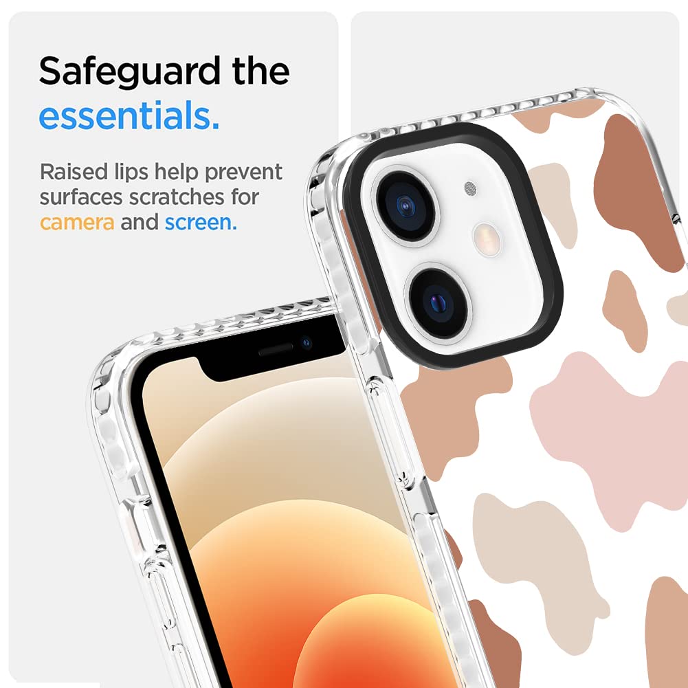 Ook Compatible With Iphone 12 & Iphone 12 Pro Case Cute Cow Print Fashion Slim Lightweight Camera Protective Soft Flexible Tpu R