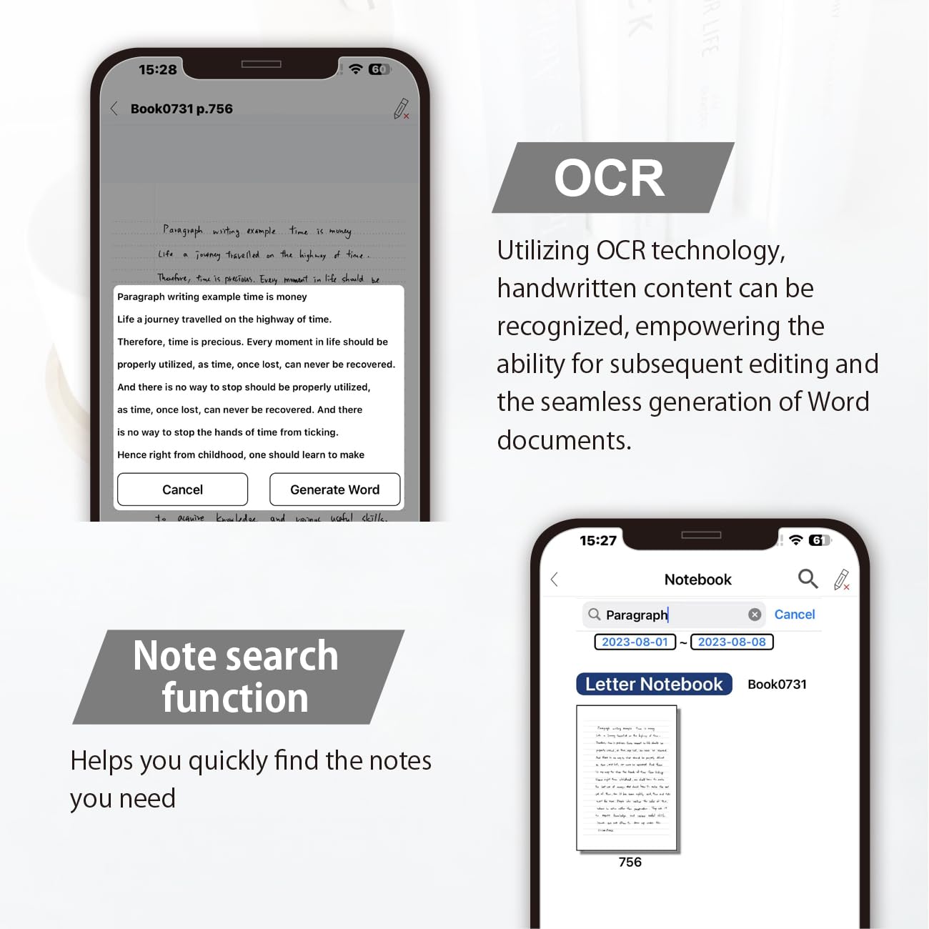 Smart Pen + Writing Board Set, Smartpen Real Time Sync For Digitizing, Storing, And Sharing Paper Notes, Use With Ophaya Pro+ Ap