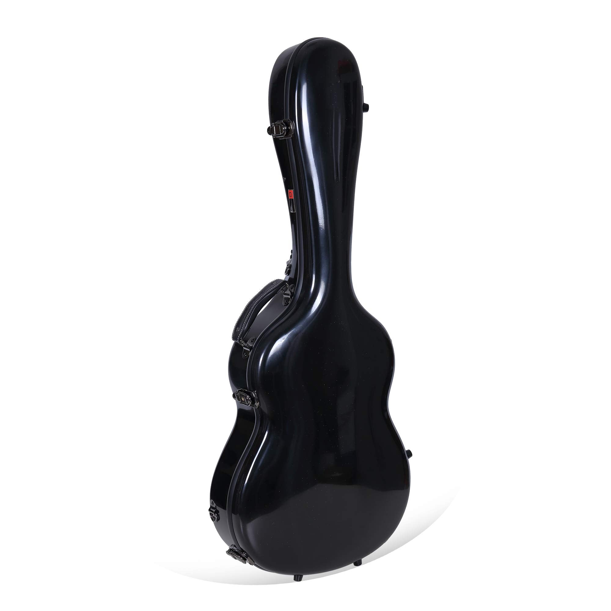 Crossrock Deluxe Fiberglass Classical Guitar Case, 4/4 Full Size, Black (CRF2020CBK)