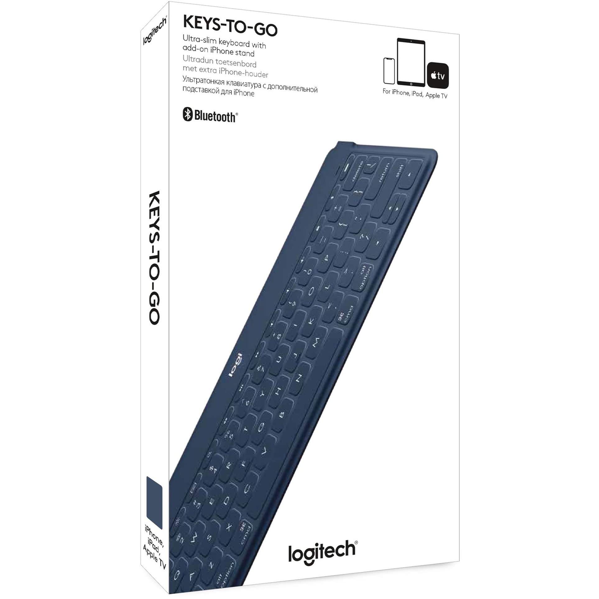 Logitech Keys-To-Go Super-Slim And Super-Light Bluetooth Keyboard For Iphone, Ipad, Mac And Apple Tv, Including Ipad Air 5Th Gen