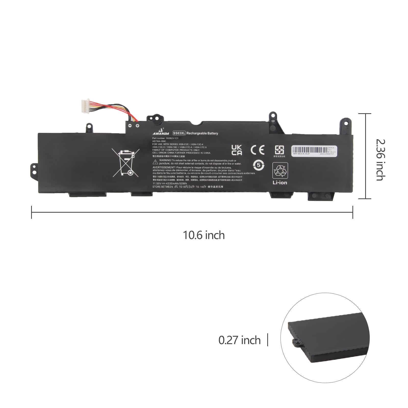 A Amanda Ss03Xl 933321 855 Battery For Hp Elitebook 840 G5 G6 Elitebook 730 735 740 745 830 836 846 G5 Elitebook 735 745 830 840
