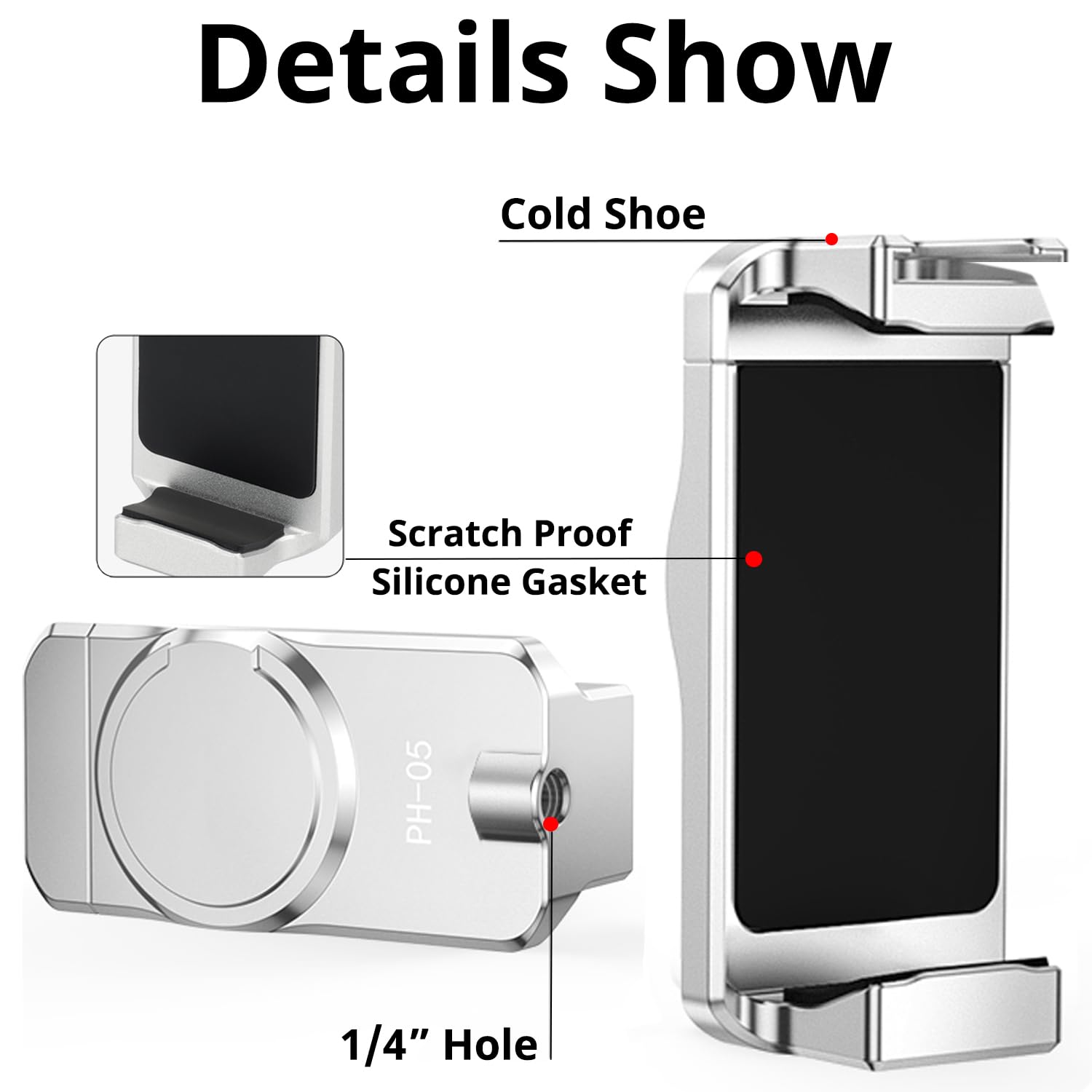 Hafoko Om6 Metal Magnetic Phone Holder With Cold Shoe For Microphone Smartphone Tripod Mount Compatible For Dji Om 6 /Om 5/Om 4