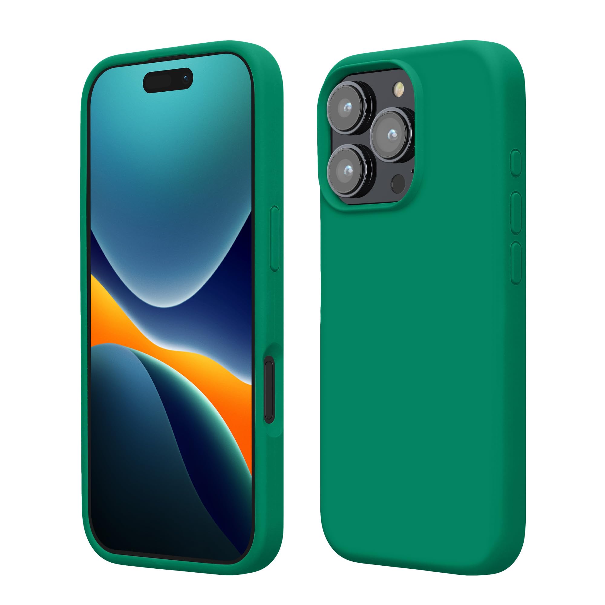 kwmobile Case Compatible with Apple iPhone 16 Pro Case - TPU Silicone Phone Cover with Soft Finish - Emerald Green