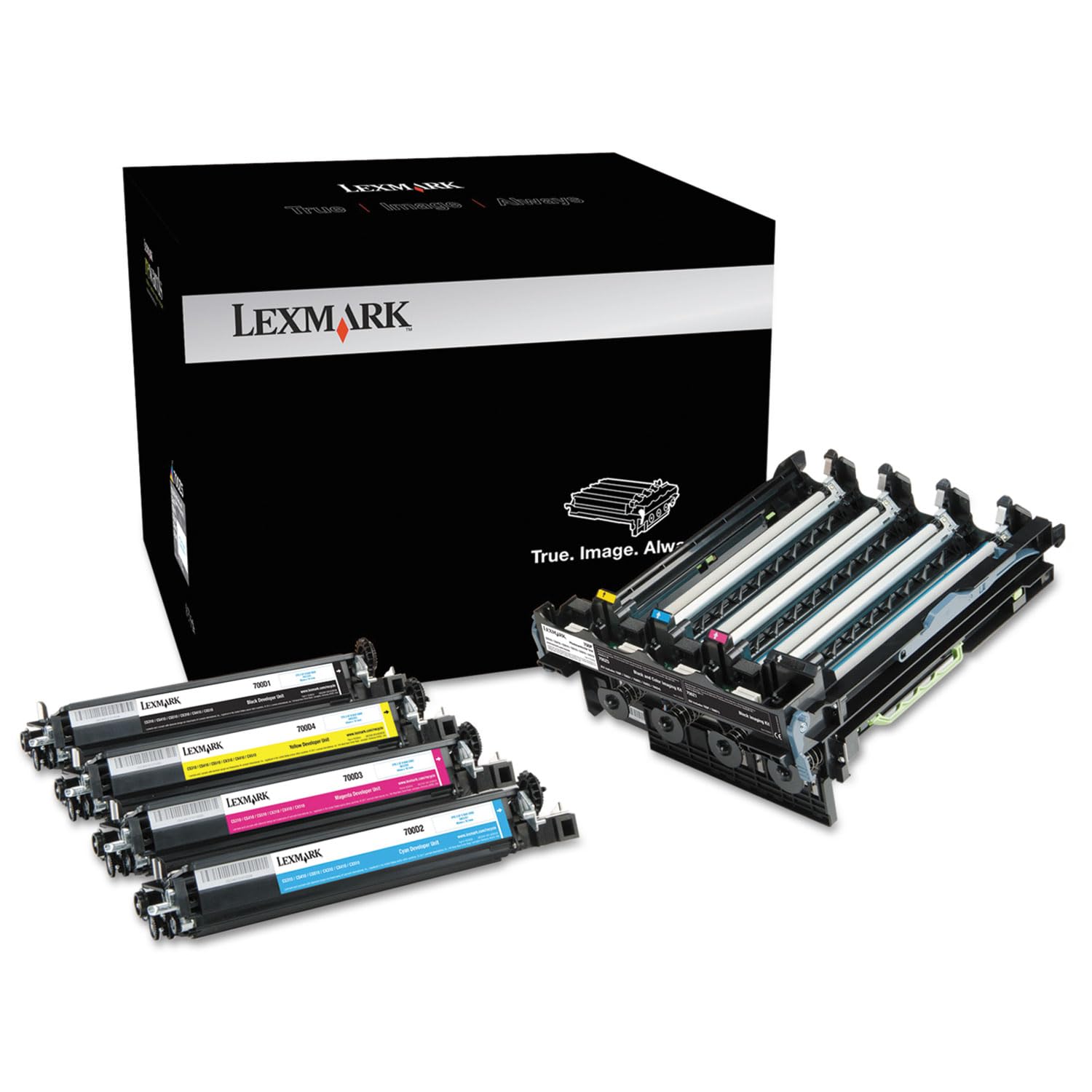 Lexmark 70C0Z50 Imaging Kit, Black/Tri Color   in Retail Packaging