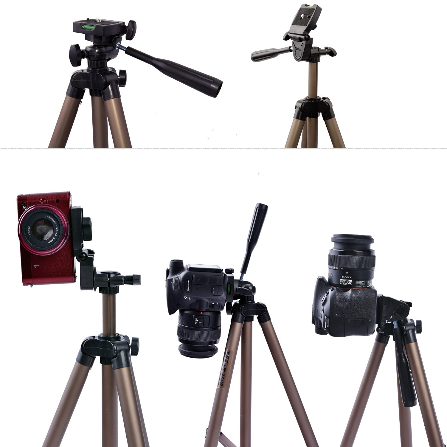 Fosoto 50 Inches Camera Tripod With Universal Tablet Holder Mount Compatible For Ipad Air,Ipad 4 3 2,Ipad Mini,Samsung Galaxy Ta