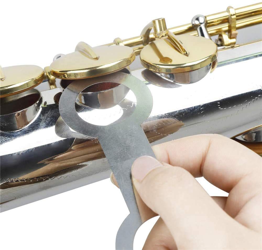 Jiayouy 8Pcs Stainless Steel Saxophone Leveling Rings Pad Woodwind Instrument Pads Repair Tools