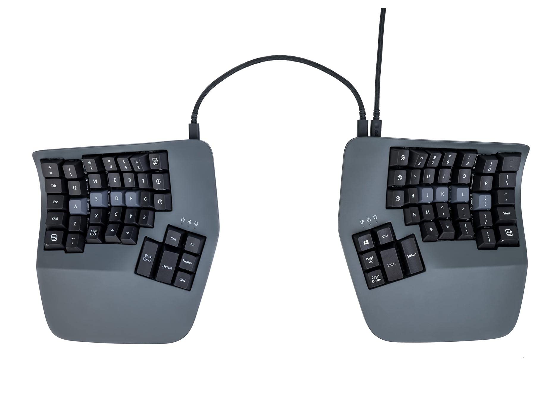 KINESIS Advantage360 USB-C Ergonomic Keyboard | Mechanical Switches | Dark Gray | Model KB360-GBR | Fully Programmable