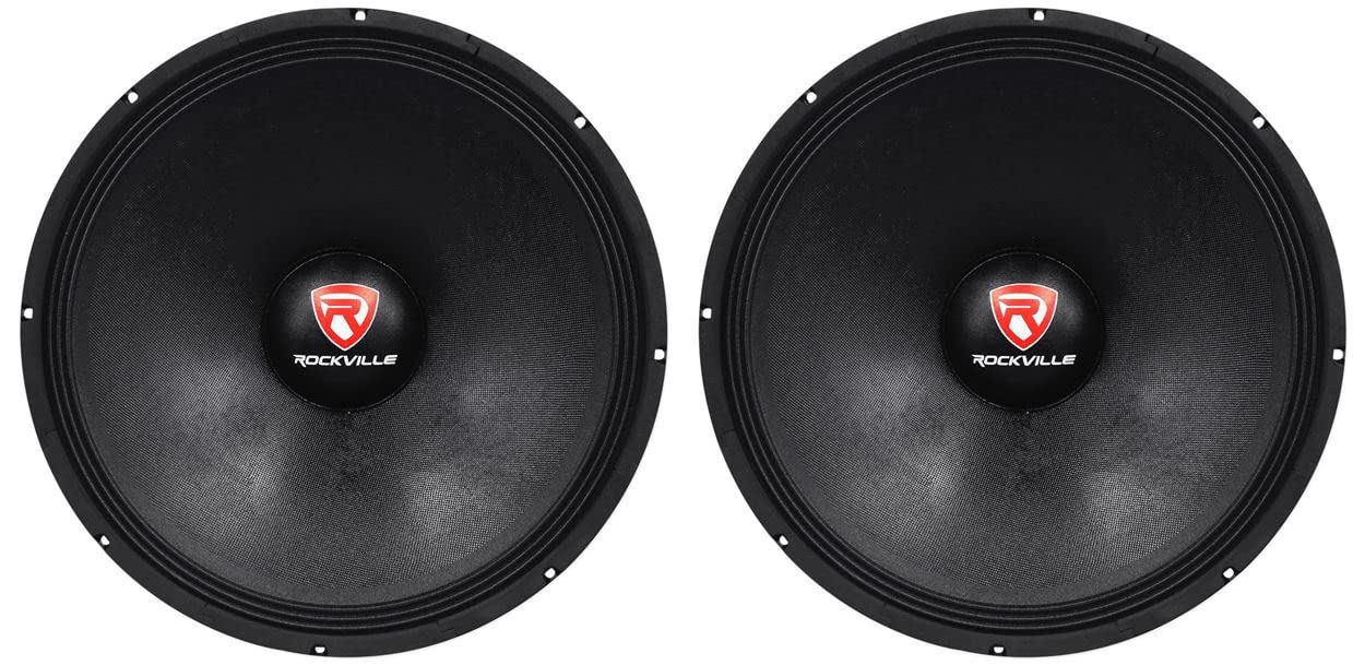 Rockville 2 RVP18W8 2400w 18 Pro Subwoofers 8-Ohm Raw Sub Woofers 90 Oz Magnets