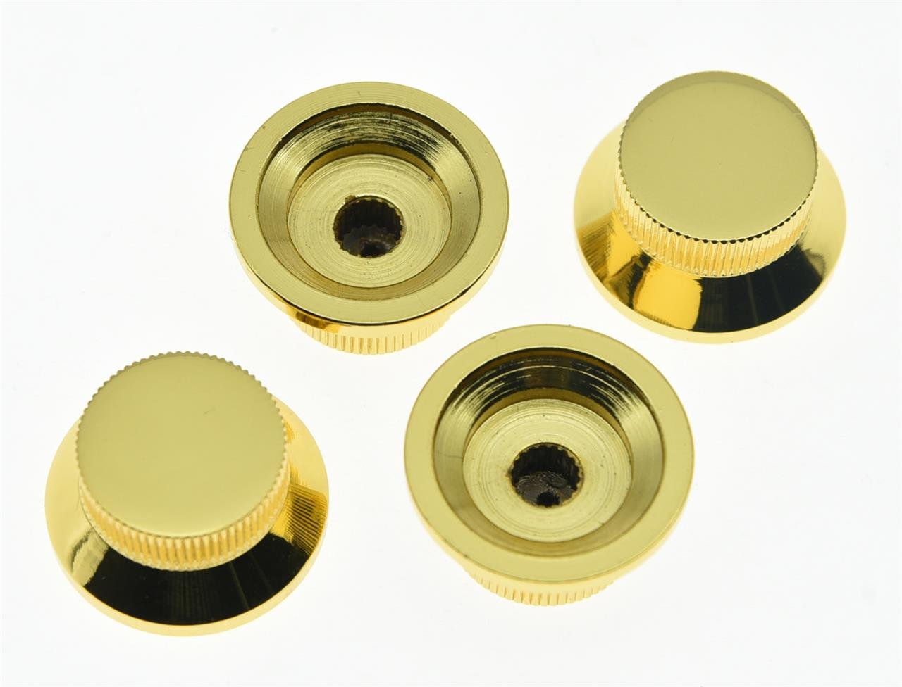 Kaish 4Pcs Gold Lp Metal Bell Knobs Push On Guitar Bass Top Hat Knob For 5.8Mm Split Shafts