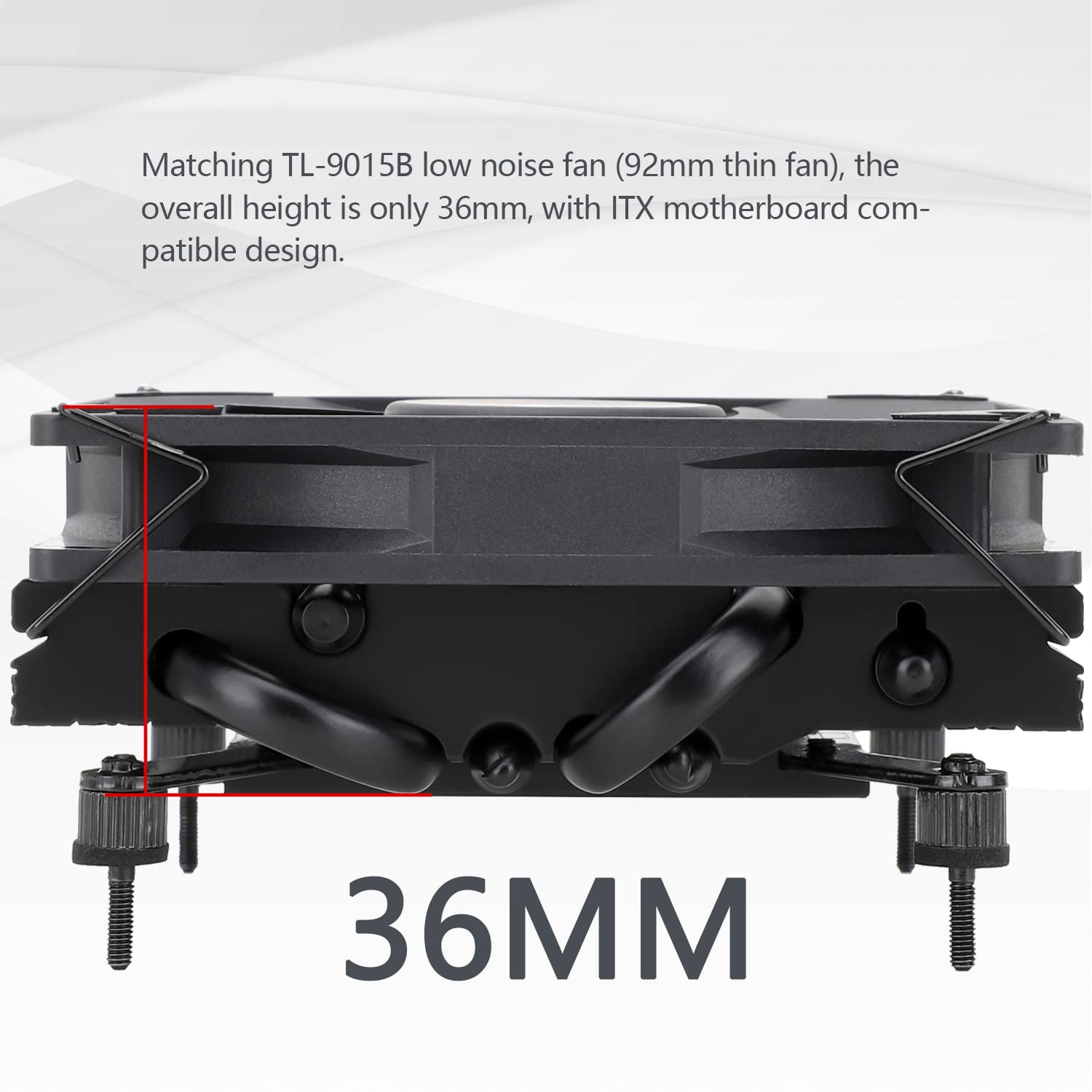 Thermalright Axp90 X36 Black Low Profile Cpu Cooler, With 92Mm Tl 9015B Slim Pwm Fan, Itx Cpu Cooler, Aghp Technology, 36Mm Heig