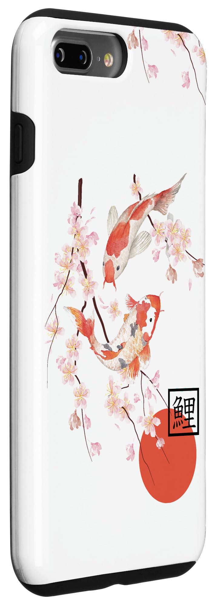 iPhone 7 Plus/8 Plus Phone Case Japanese Koi Carp Fish Sakura Cherry Blossom Graphic Polycarbonate