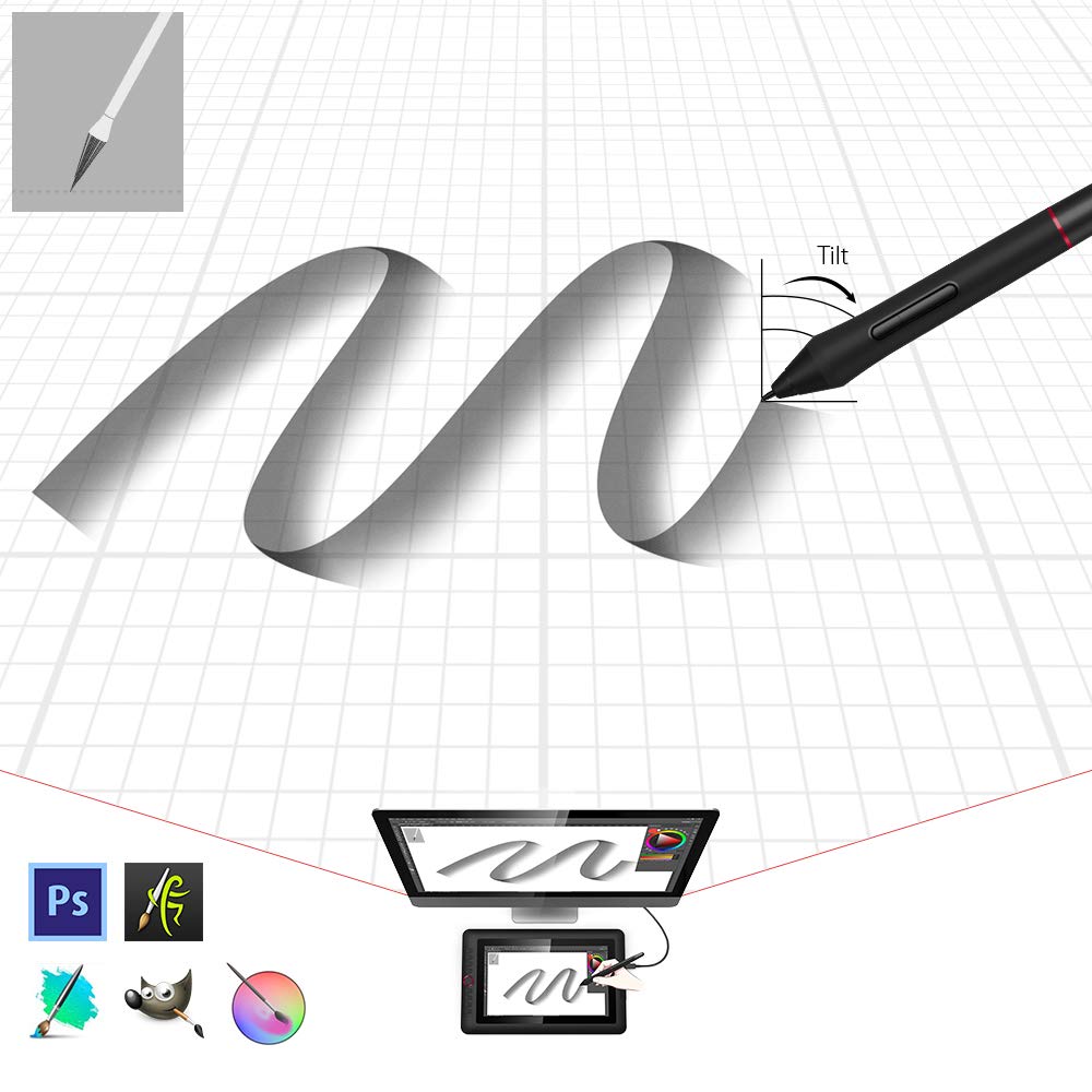 Xp-Pen Pa2 8192 Pen Pressure Battery-Free Stylus Only For Artist 12 Pro, Artist 13.3 Pro, Artist 15.6 Pro, Artist 22R Pro, Artis