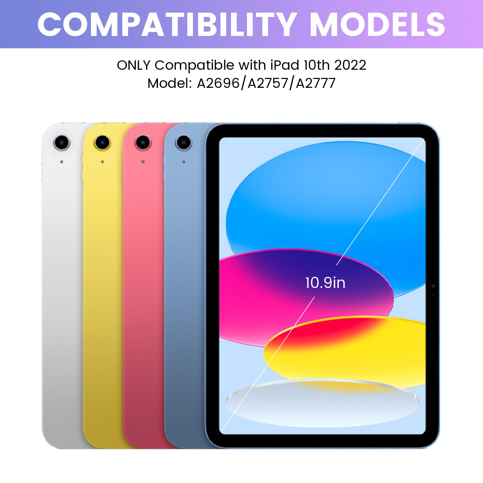 Soppy Bluetooth Keyboard Case With Mouse For Ipad 11Th Gen. (A16) 11-Inch 2025, 10Th Generation 10.9 Inch 2022, Detachable Prote