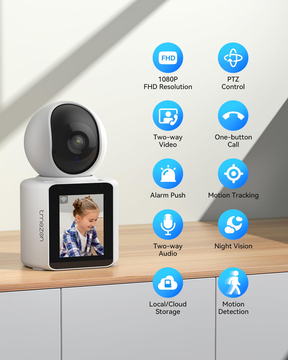 Tmezon Video Pet Dog Camera Indoor Two Way Wireless Security Camera Monitor 1080P With Phone App And Motion Detection,Baby/Elder