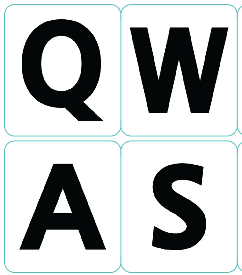 English Us Large Lettering (Upper Case) Stickers For Keyboard With White Background Non Transparent For Computer Laptops Desktop