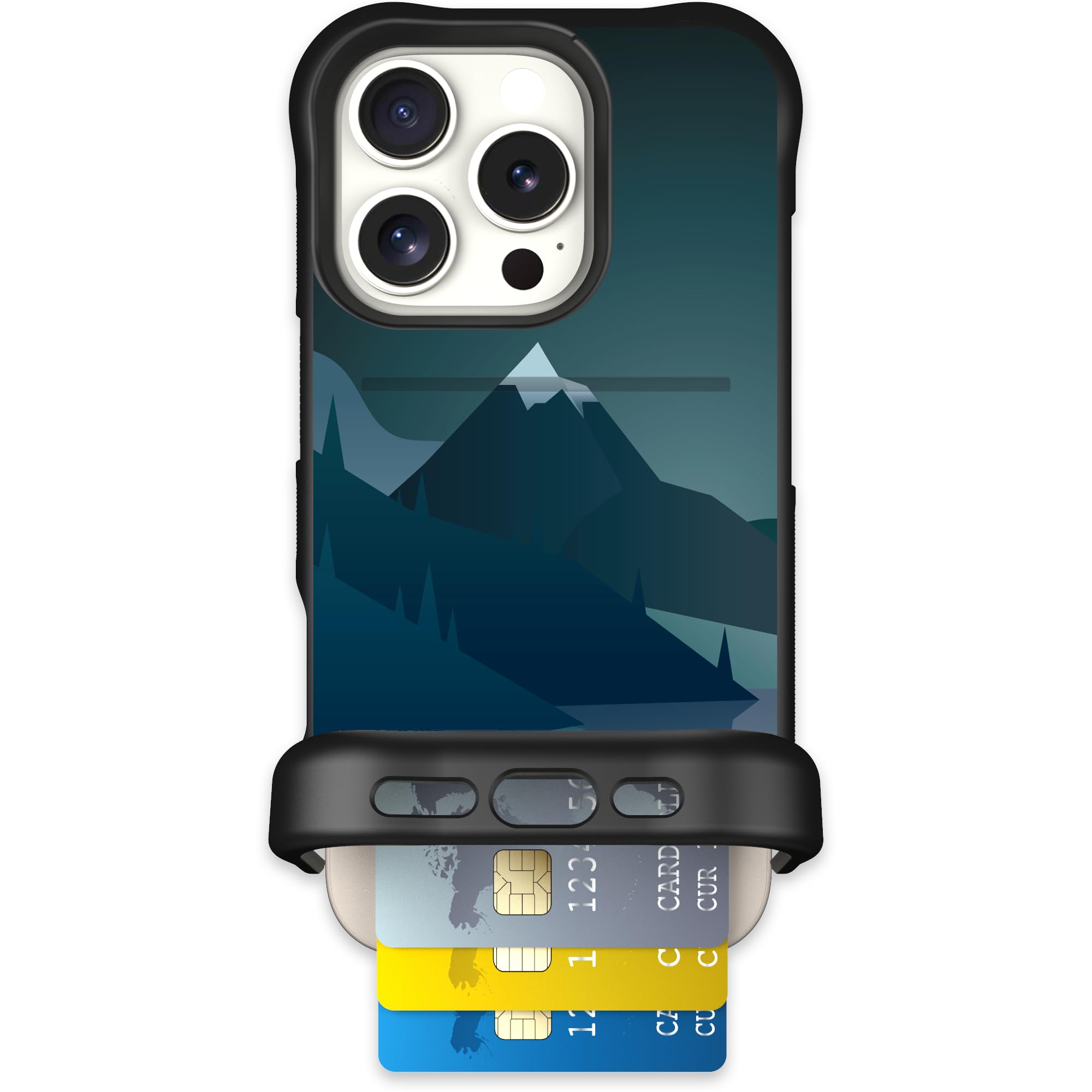 Scooch for iPhone 16 Pro Case with Card Holder, Wingmate Wallet Case with Hidden Card Slot and RFID Protection, Holds 3 to 4 Car