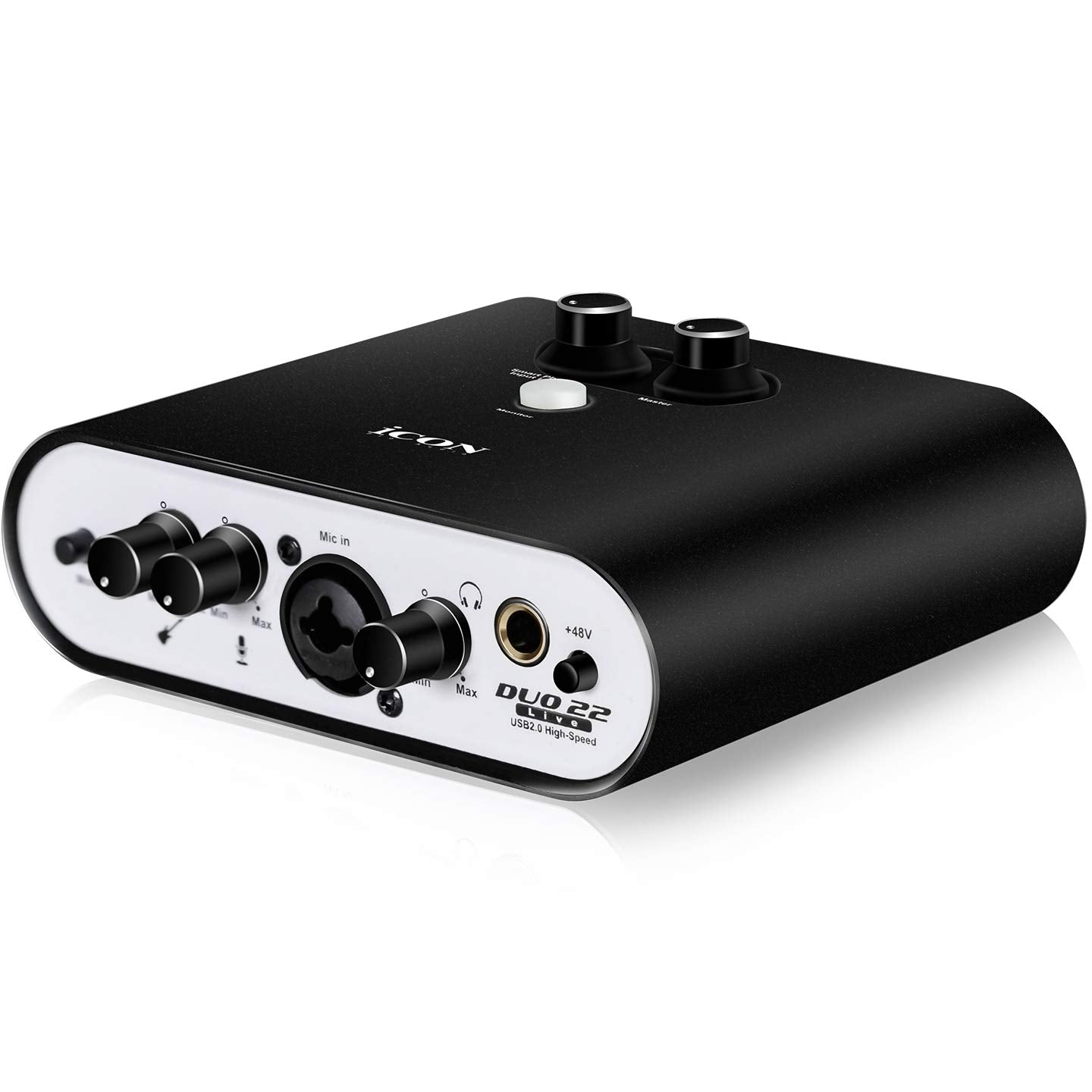 Icon Pro Audio Usb Audio Interface With Mobile Streaming Capabilities, Duo 22 Live (1 Mic Preamp)