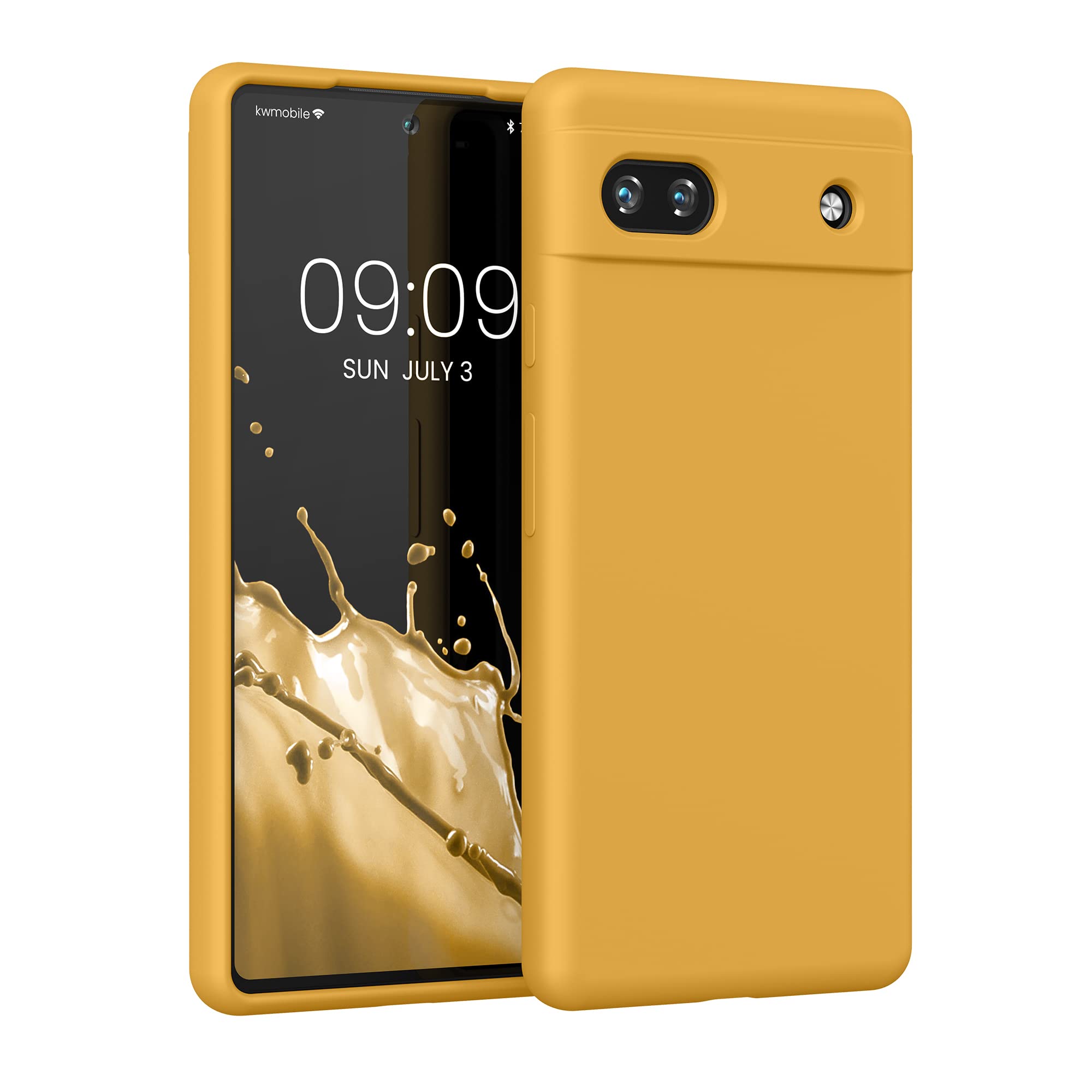 kwmobile Case Compatible with Google Pixel 6a Case - TPU Silicone Phone Cover with Soft Finish - Mango