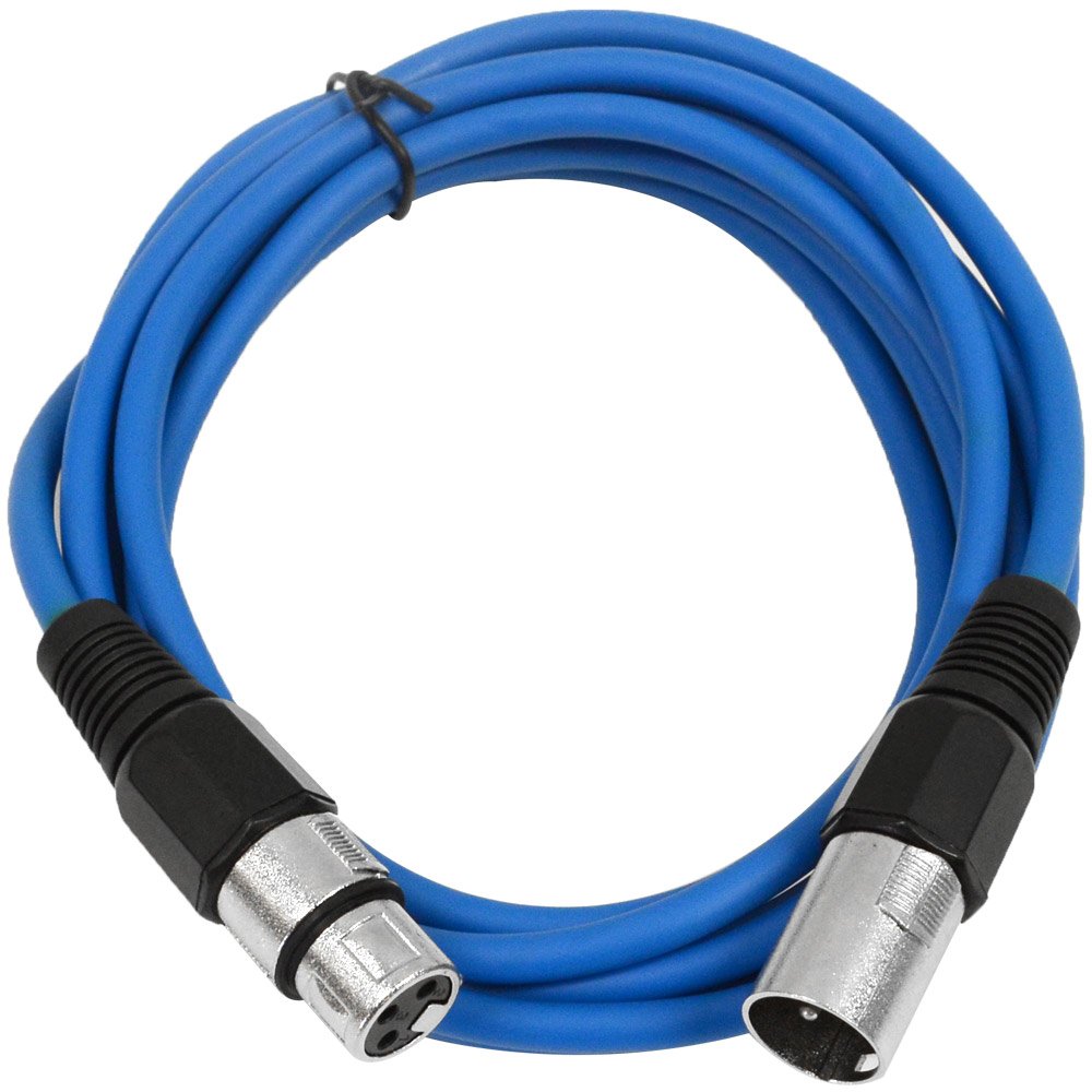SEISMIC AUDIO - SAXLX-10 - 10 Blue XLR Male to XLR Female Patch Cable - Balanced - 10 Foot Patch Cord