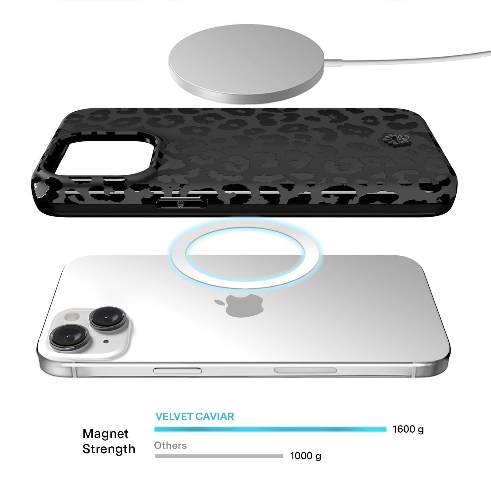 Velvet Caviar Black Leopard Cheetah Print Phone Case For Iphone 15 Plus For Women [8Ft Shockproof] Compatible With Magsafe   Cut