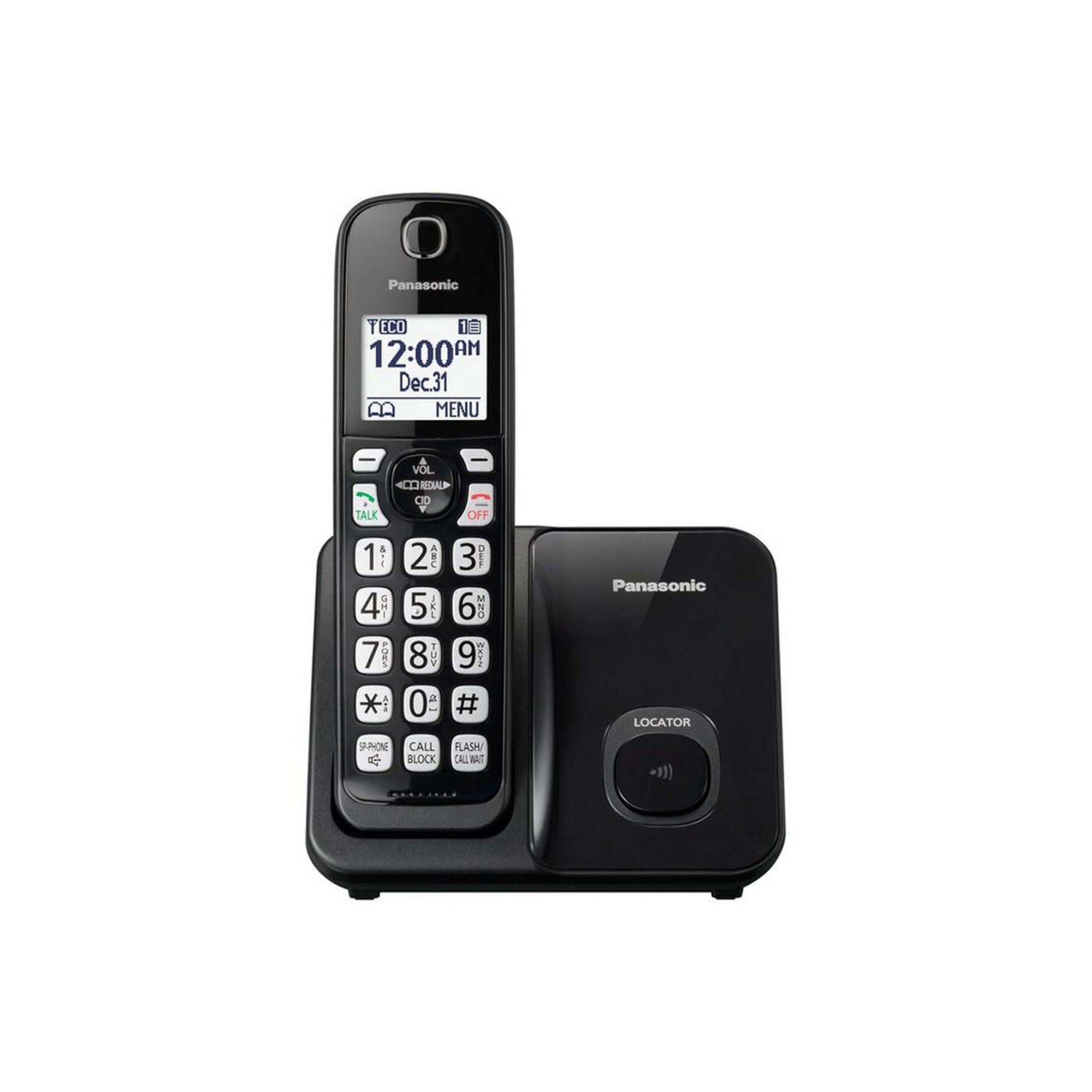 Panasonic Expandable Cordless Phone System With Call Block And High Contrast Displays And Keypads   1 Cordless Handset   Kx Tgd5