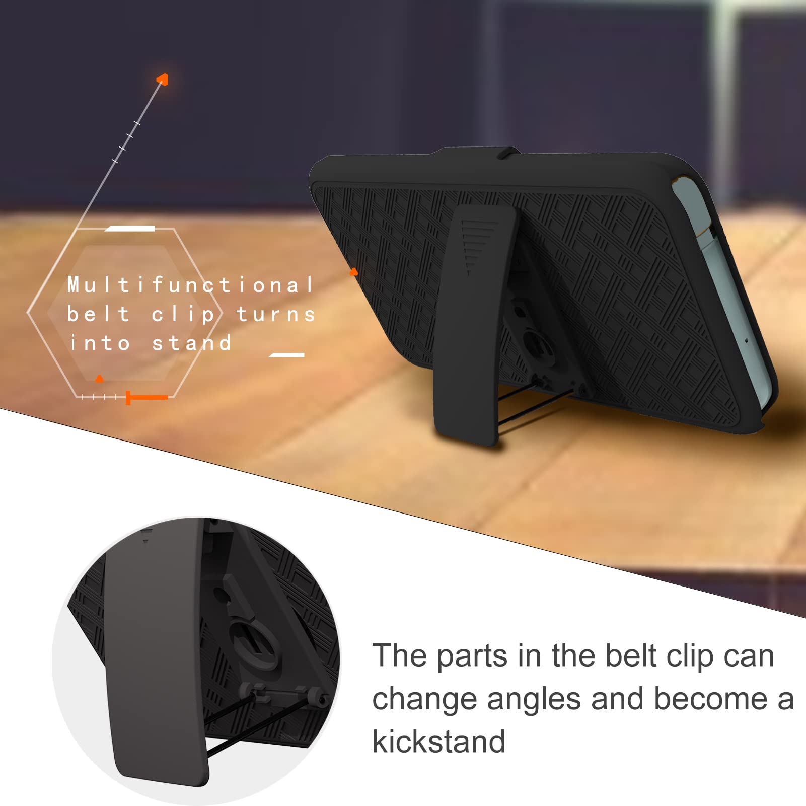 Ailiber For Samsung Galaxy A14 5G Case, Galaxy A14 5G Phone Case Holster With Screen Protector, Swivel Belt Clip, Kickstand Hold