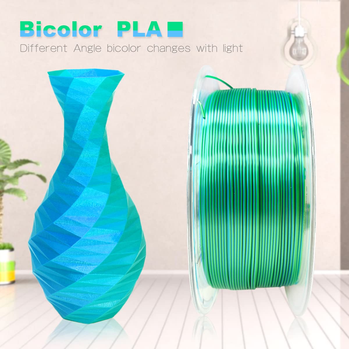 Yousu Silk Pla Filament 1.75Mm, 3D Printer Filament Coextrusion Filament Dual Color, Compatible With Most Of 3D Printer, Silk Bl