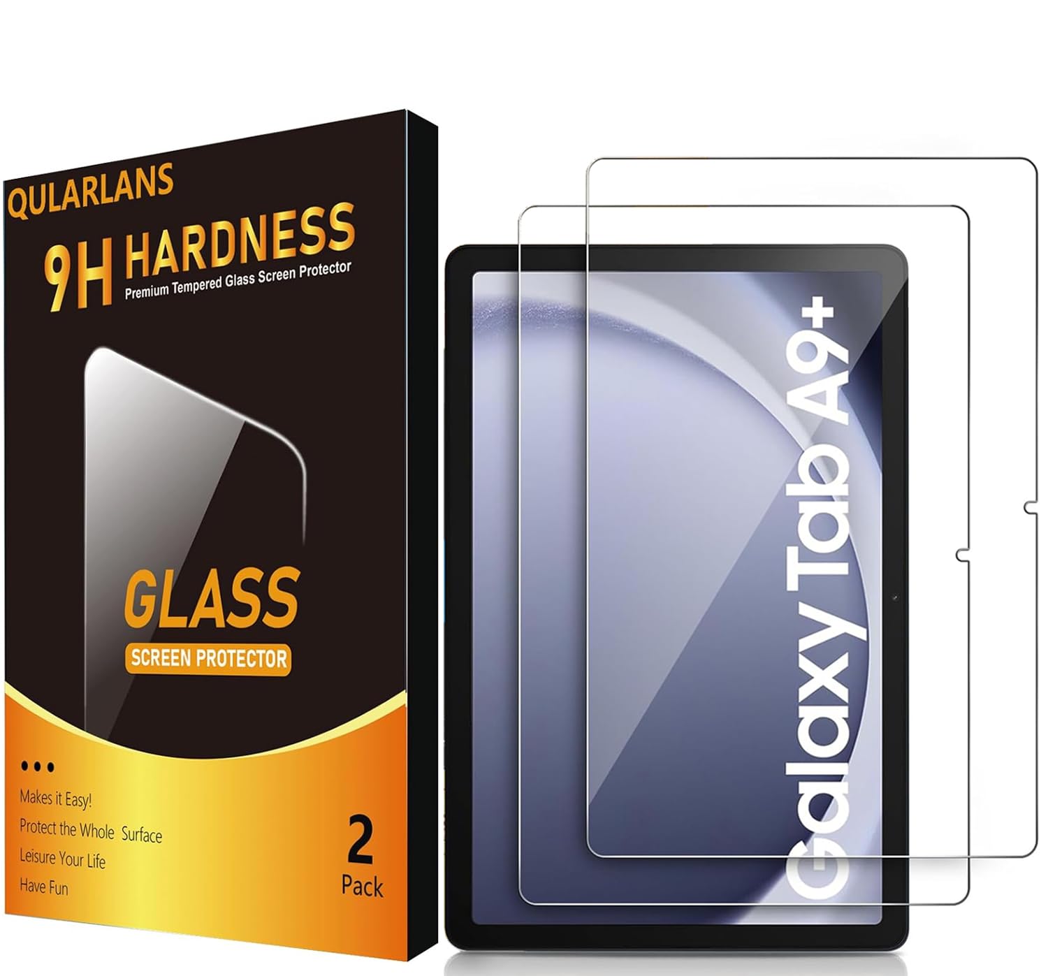 Qularlans 2 Pack Screen Protector For Samsung Galaxy Tab A9+ Plus (11 Inch 2023,Model Sm X210/X216/X218), Anti Scratch 9H Hardne