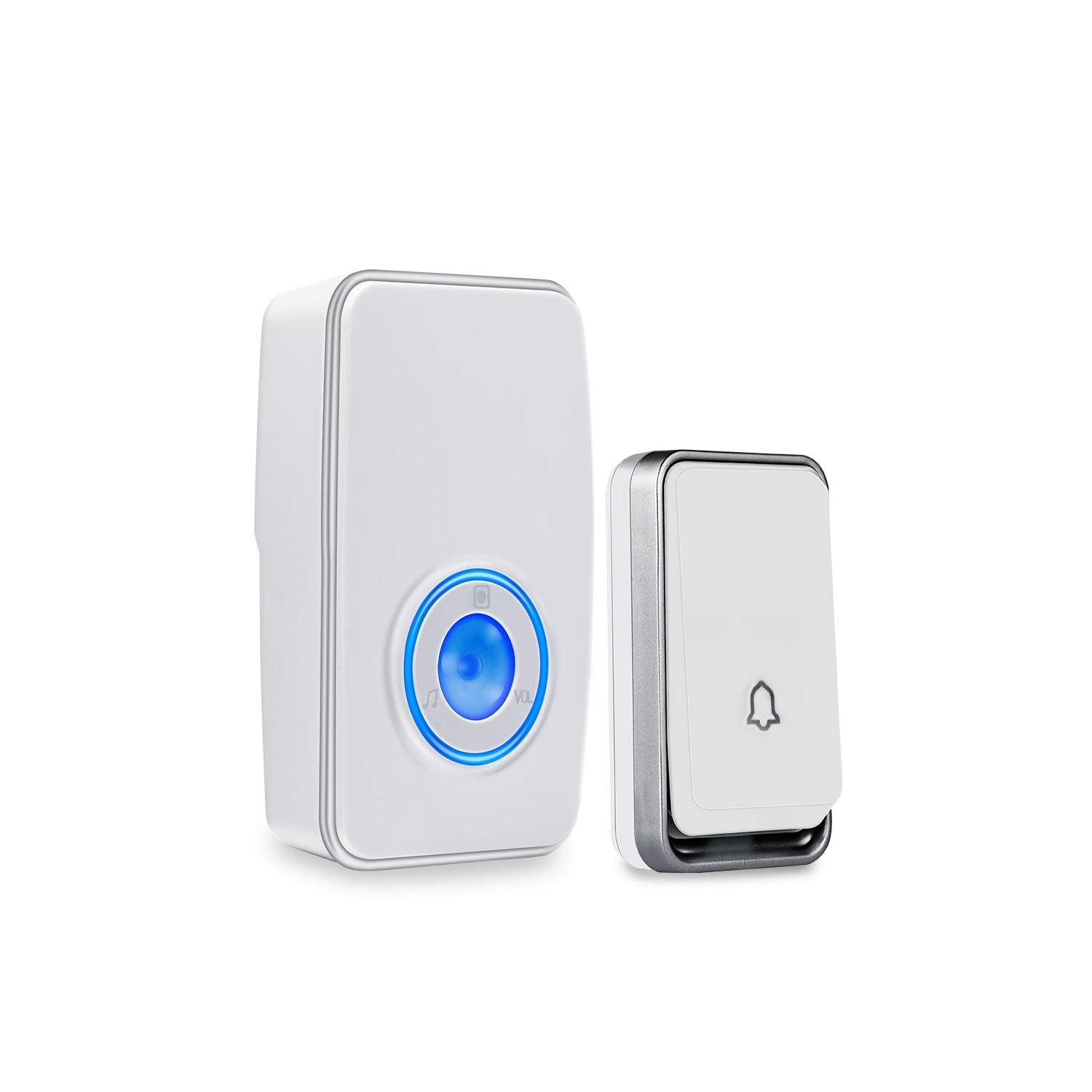 ?No Battery Required? Wireless Doorbell Waterproof, Aurtec Door Chime Kit With 1 Plug In Led Flash Receivers & 1 Press Self Powe