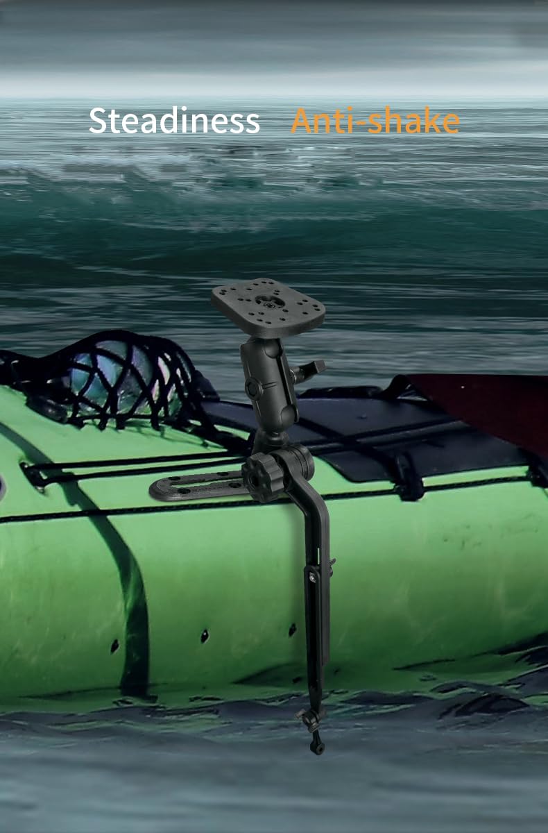 Strg Fish Finder Mount, Kayak Transducer Mounting Arm, Marine Electronics Mounts 1.5' Ball Universal Fish Finder Mount Base Compatible With Scotty Garmin Lowrance Fish Finder