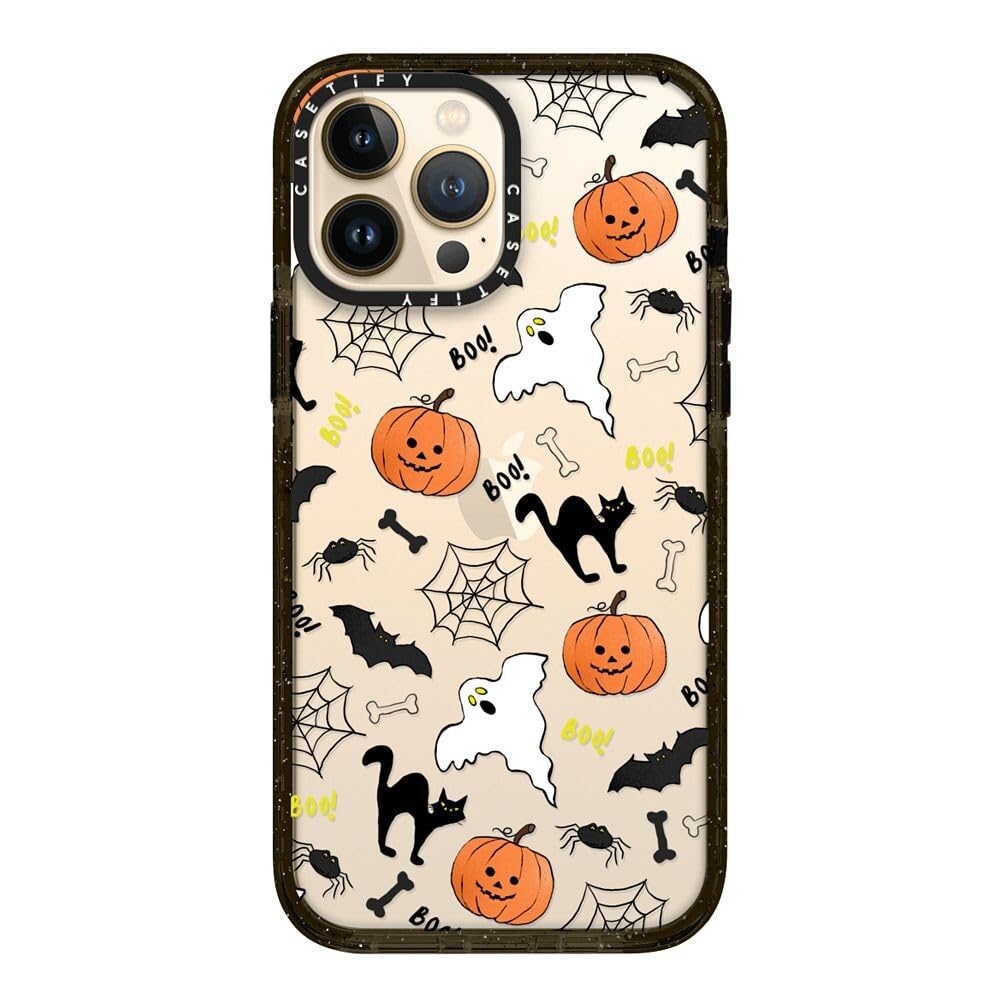 Casetify Impact Iphone 13 Pro Max Case [6.6Ft Drop Protection]   Boo! Its Halloween   Clear Black